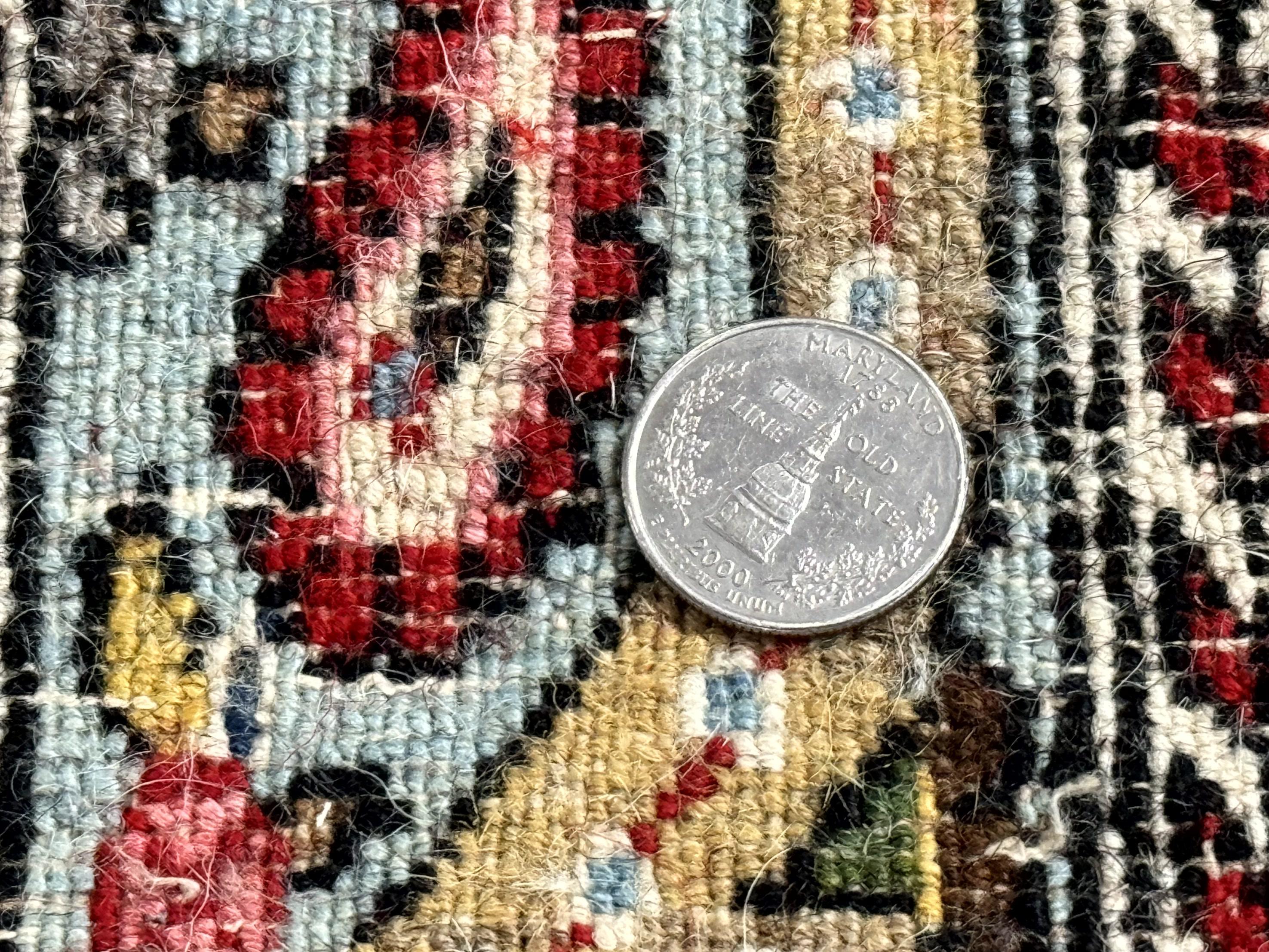 Persian Qum Rug 4x7, Striped Paisley Boteh Design - Jewel Rugs