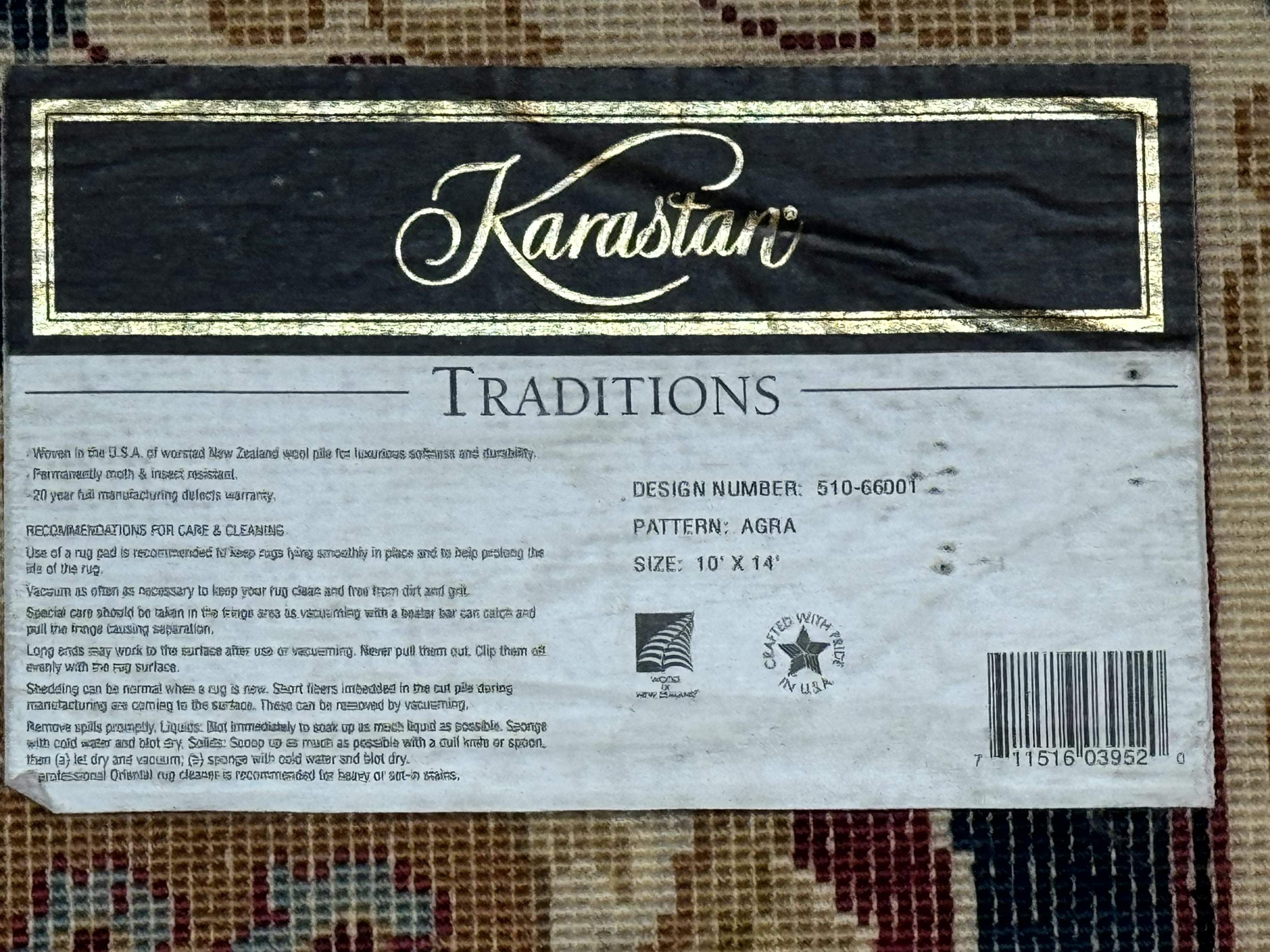 Karastan Agra Rug 10x14, Traditions #510-66011, Wool - Jewel Rugs