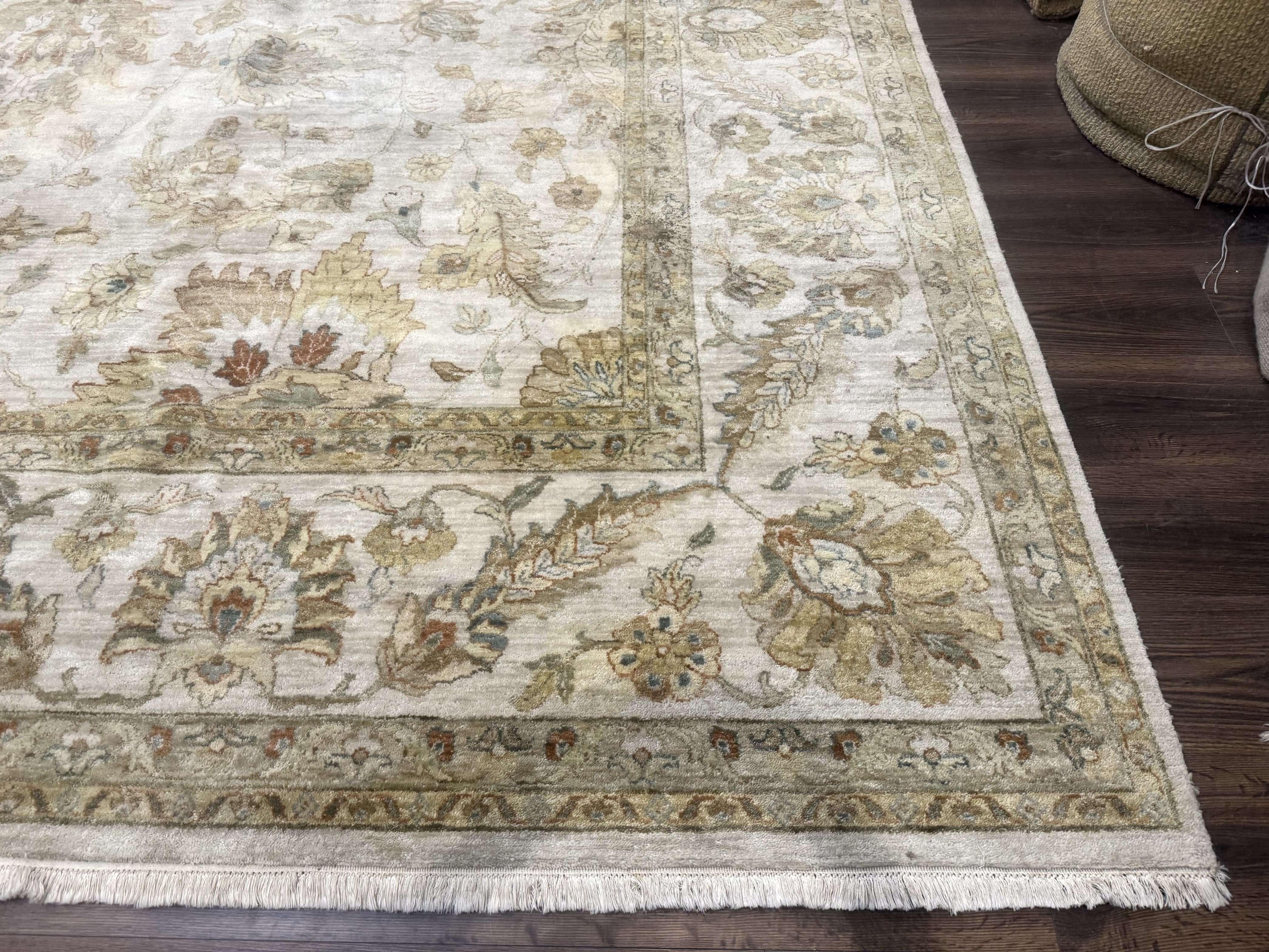 Palace Size Rug 12x15, Neutral Light Colors, Oat, Peshawar Chobi Oushak Rug, Handmade Wool Rug - Jewel Rugs