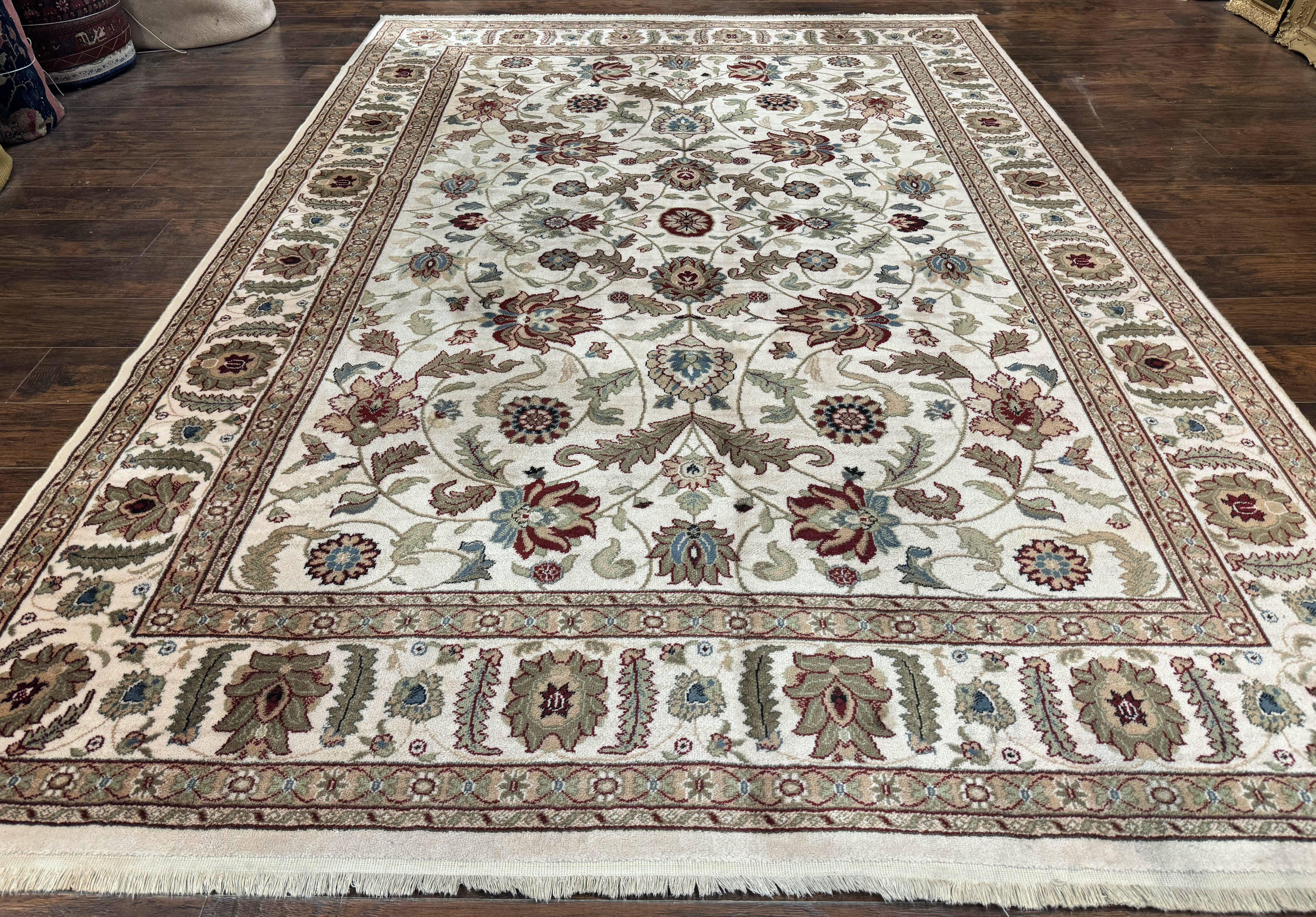 Karastan Rug 8x11, Vintage Wool Pile Karastan Carpet, Palazzo Collection, Beige Floral Carpet - Jewel Rugs