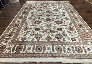 Karastan Rug 8x11, Vintage Wool Pile Karastan Carpet, Palazzo Collection, Beige Floral Carpet