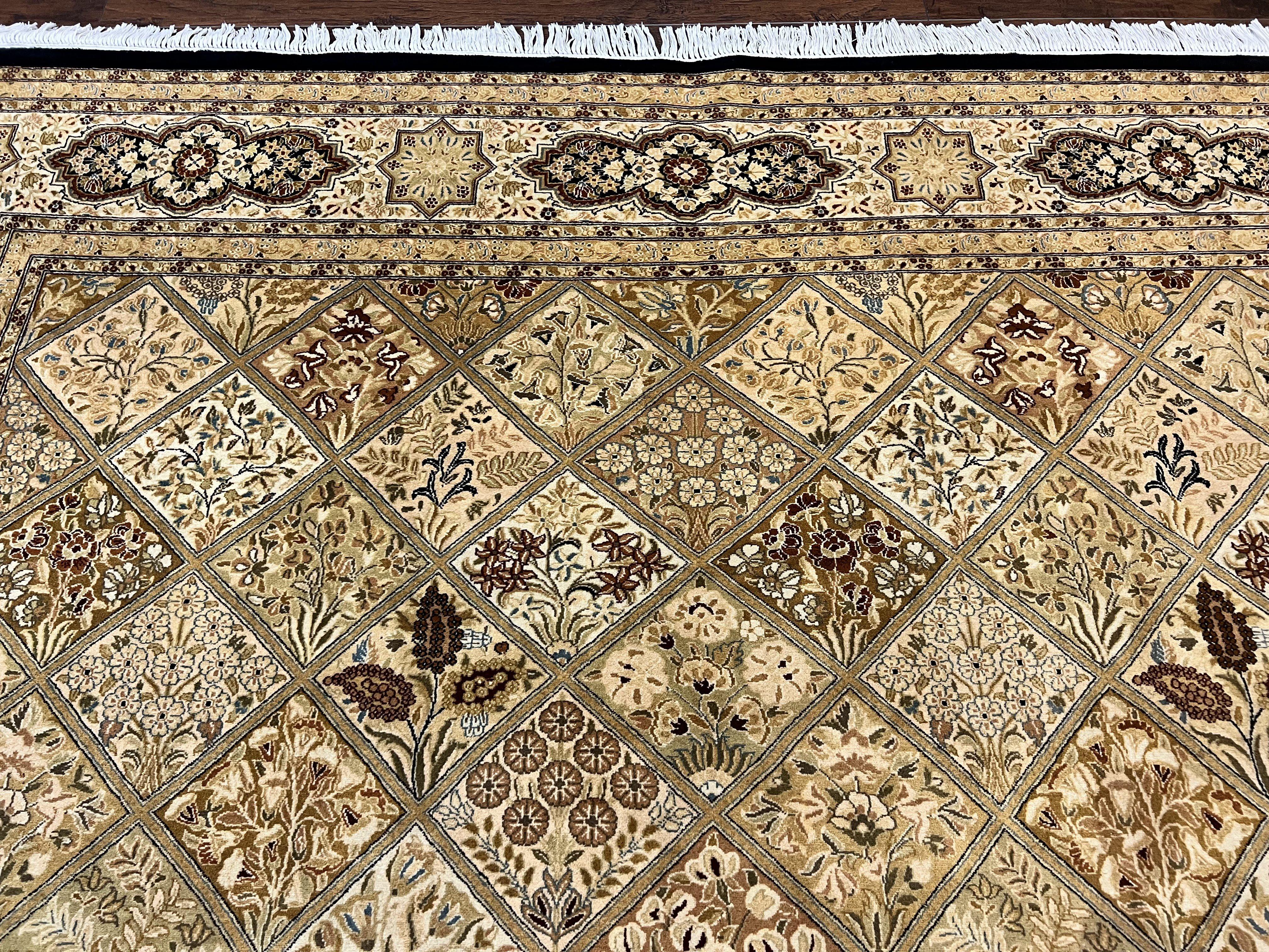 Pak Persian Rug 8x10, Multipanel Kirman Design, Wool Hand Knotted Vintage Carpet, Fine Weave Oriental Rug 8 x 10 - Jewel Rugs