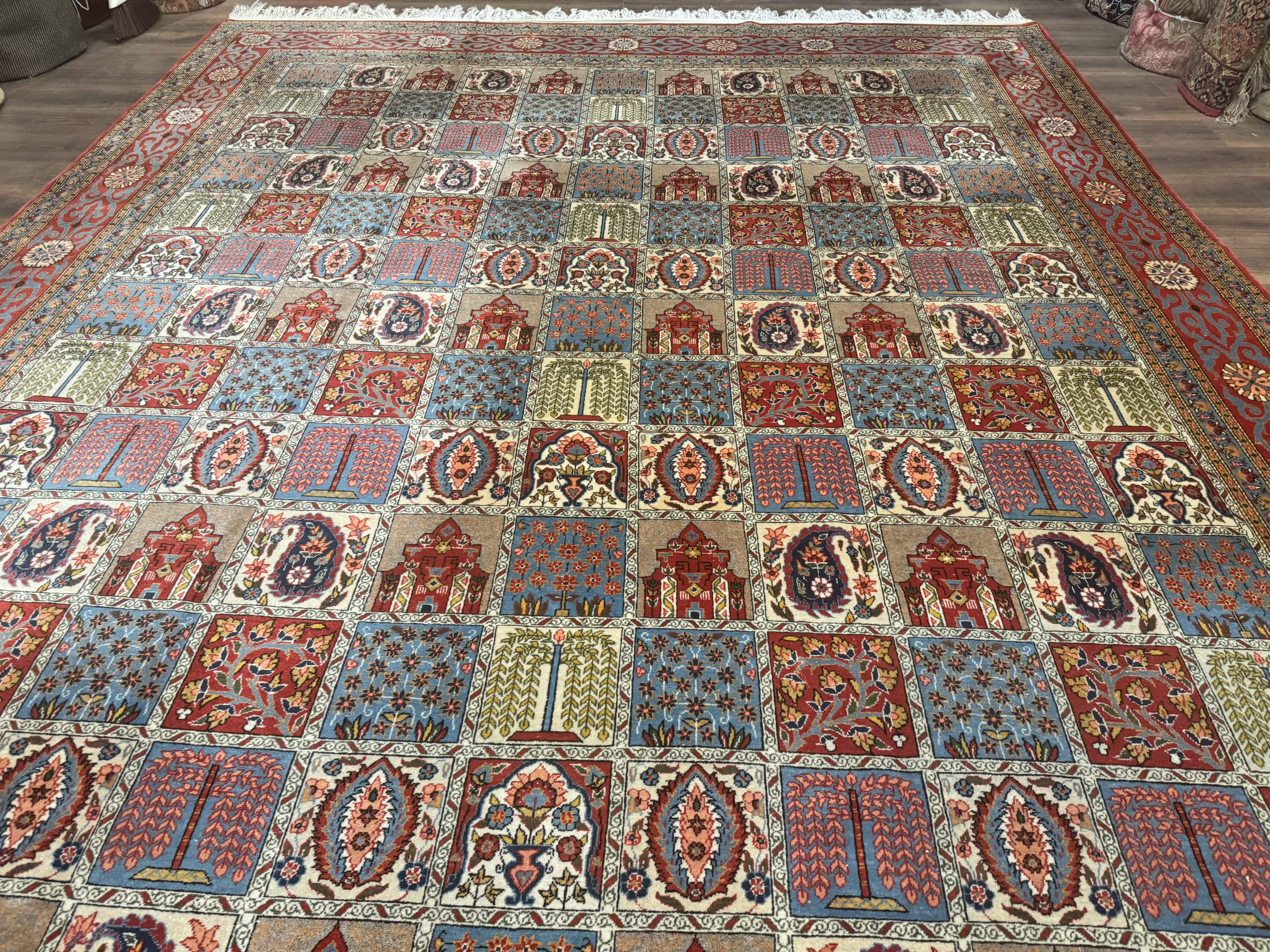 Persian Qum Rug 10x14 – Multicolor Panel, Finely Hand Knotted - Jewel Rugs