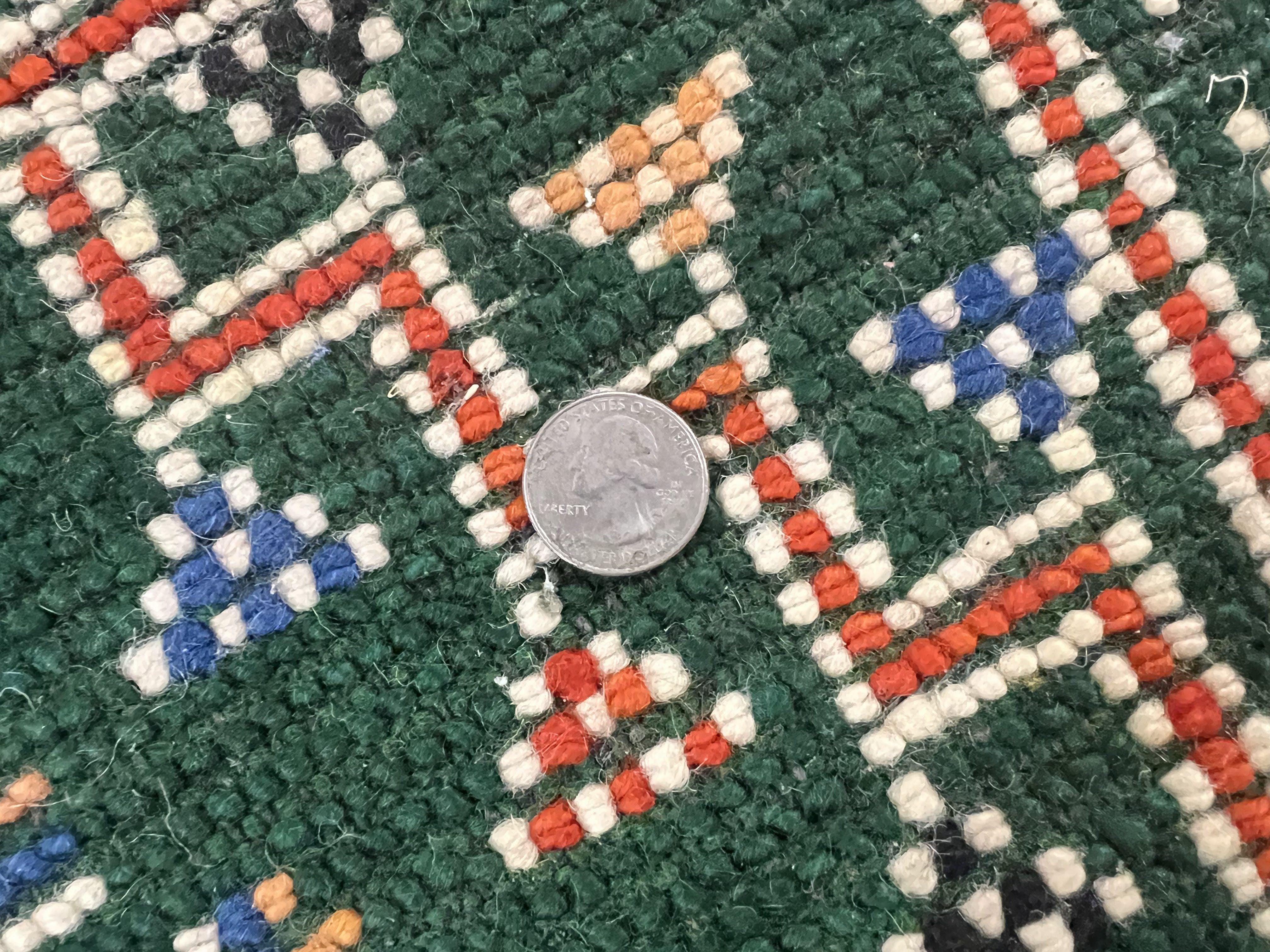 Large Moroccan Shag Rug 6x12, Green Multicolor Colorful Boho Rug, Handmade Hand Knotted Wool Carpet, Geometric Design, Vintage Rug - Jewel Rugs