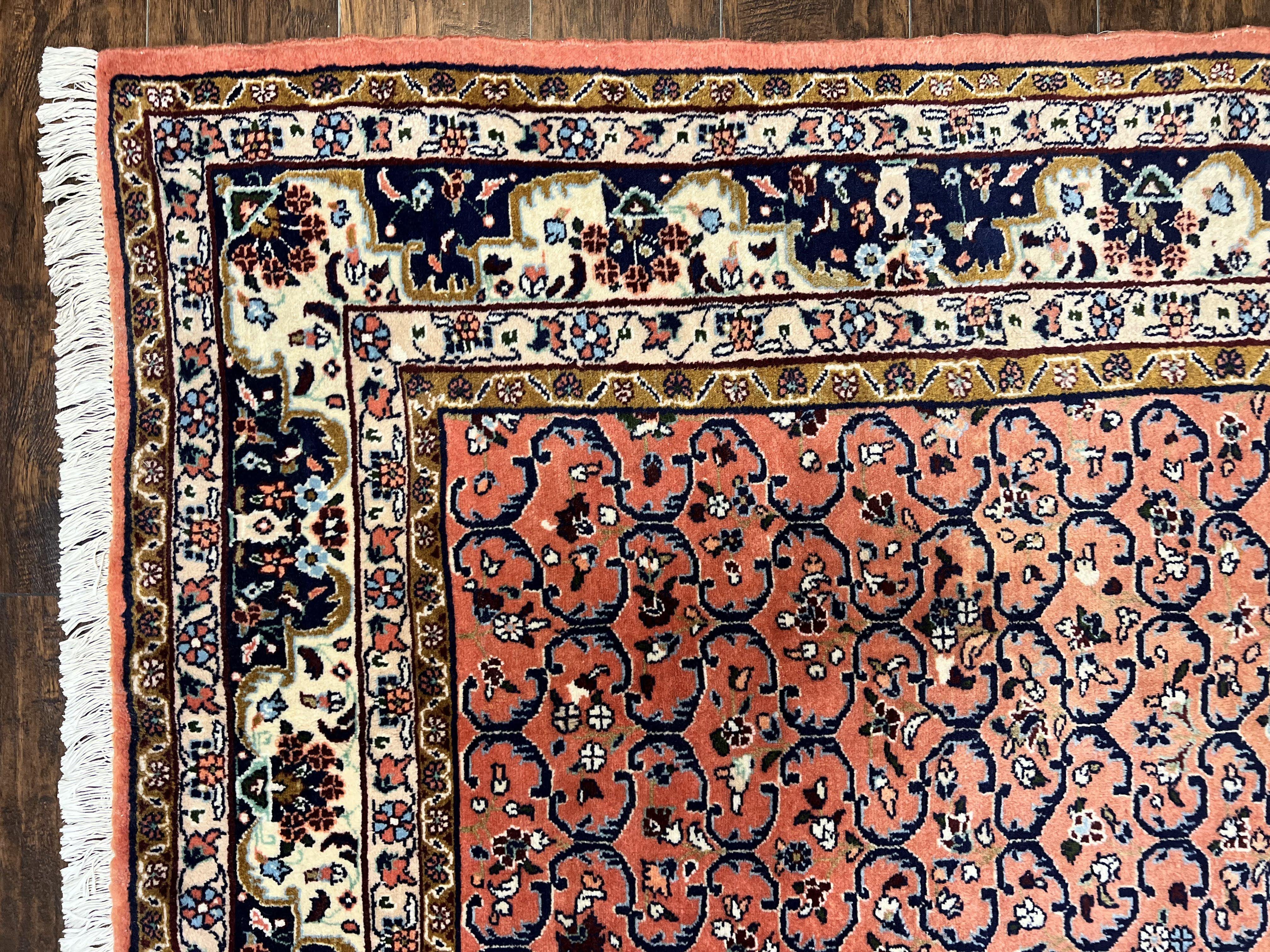 Persian Lilihan Rug 7x9 - Light Red & Cream, Floral Pattern - Jewel Rugs