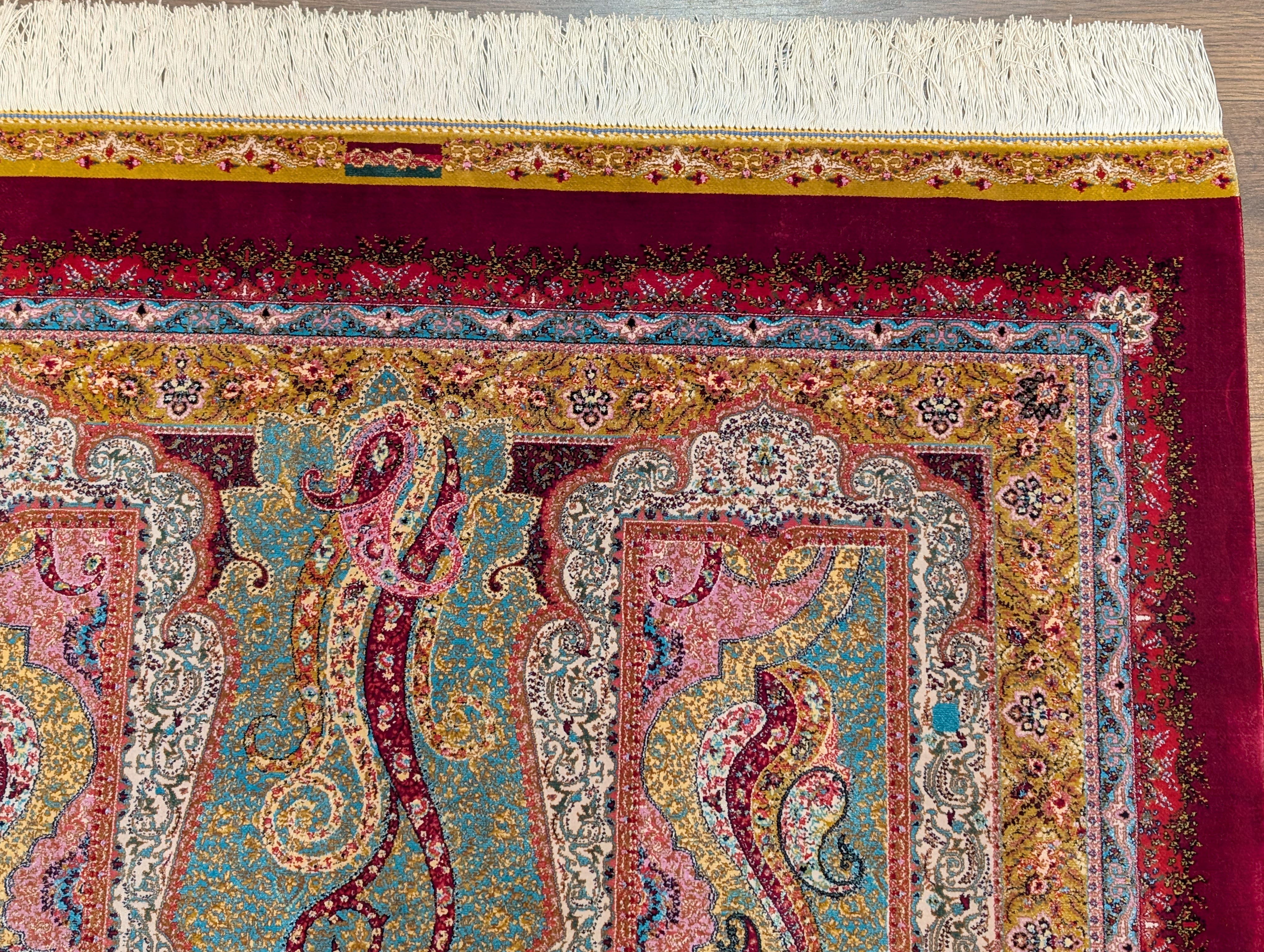 Silk Rug 3x5, Turkish, Multicolor, Fine, Bamboo Silk, New - Jewel Rugs