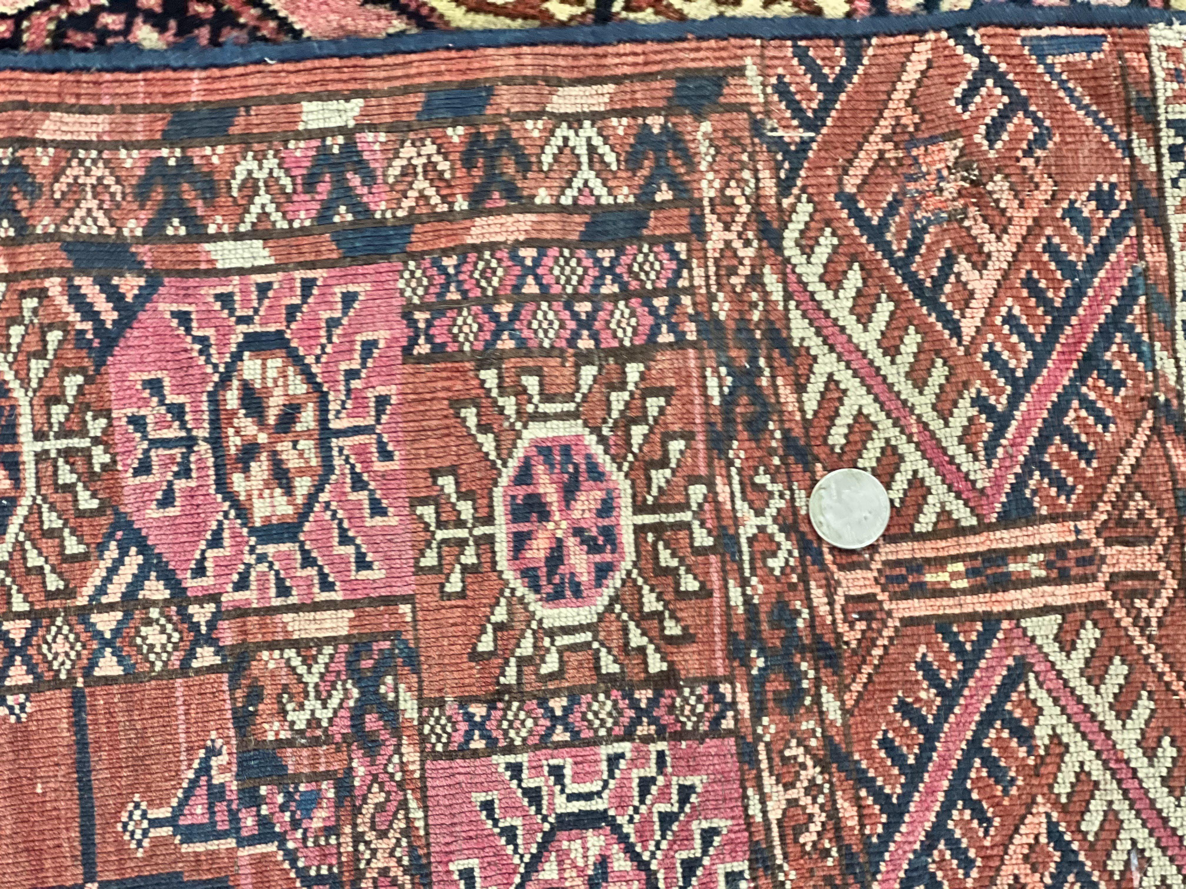 Persian Turkoman Rug 4x6, Wool Hand Knotted Antique Bokhara Carpet, Red Pink, Handmade Tribal Oriental Rug 4 x 6 ft - Jewel Rugs