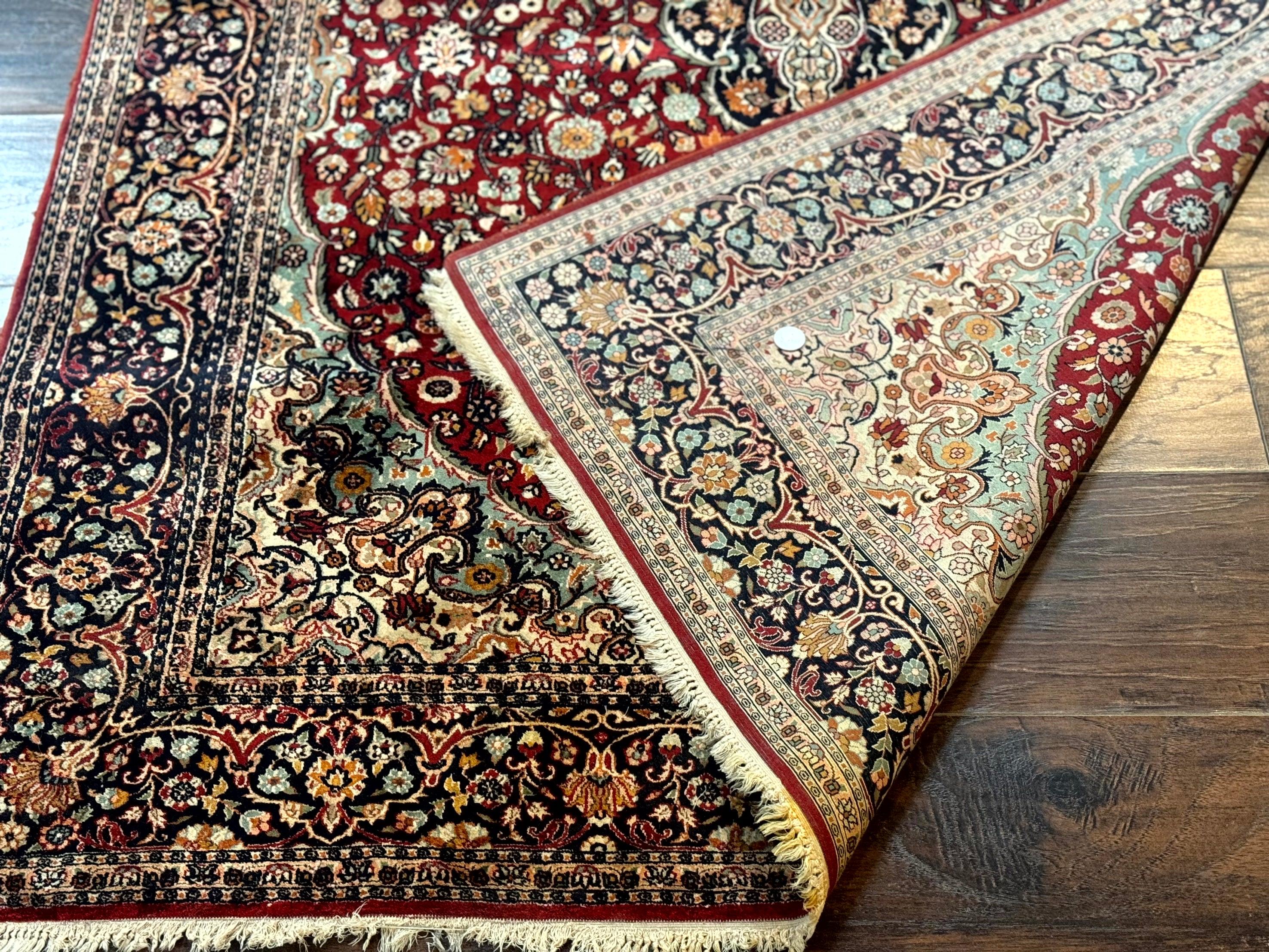 4x6 Silk Rug, Very Fine 650 KPSI, Silk Persian Carpet, Red, Floral Medallion, Sino Persian - Jewel Rugs