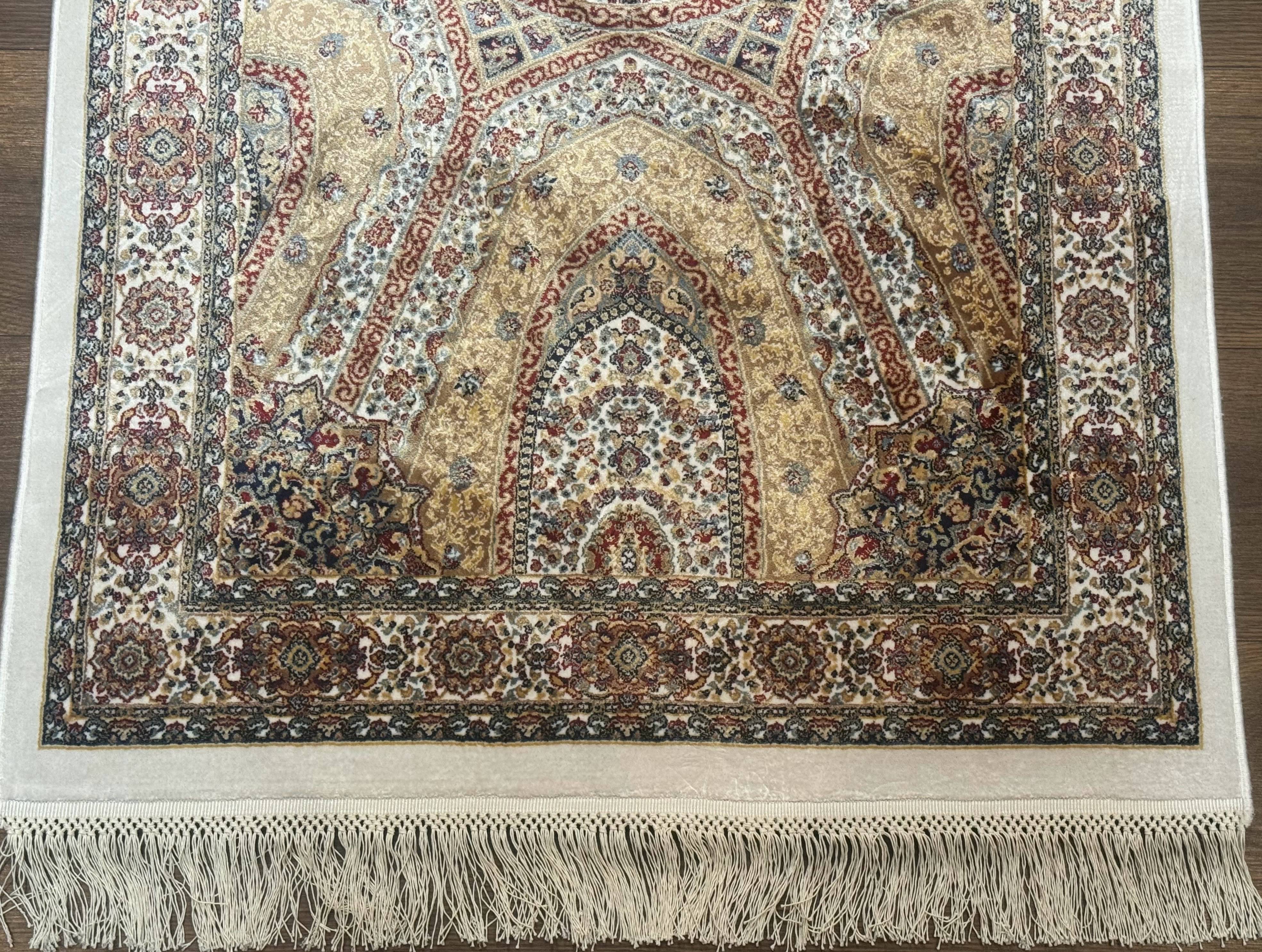 Turkish Silk Runner Rug 2.6 x 13, Dome Design, Hereke Runner, Bamboo Silk, New - Jewel Rugs