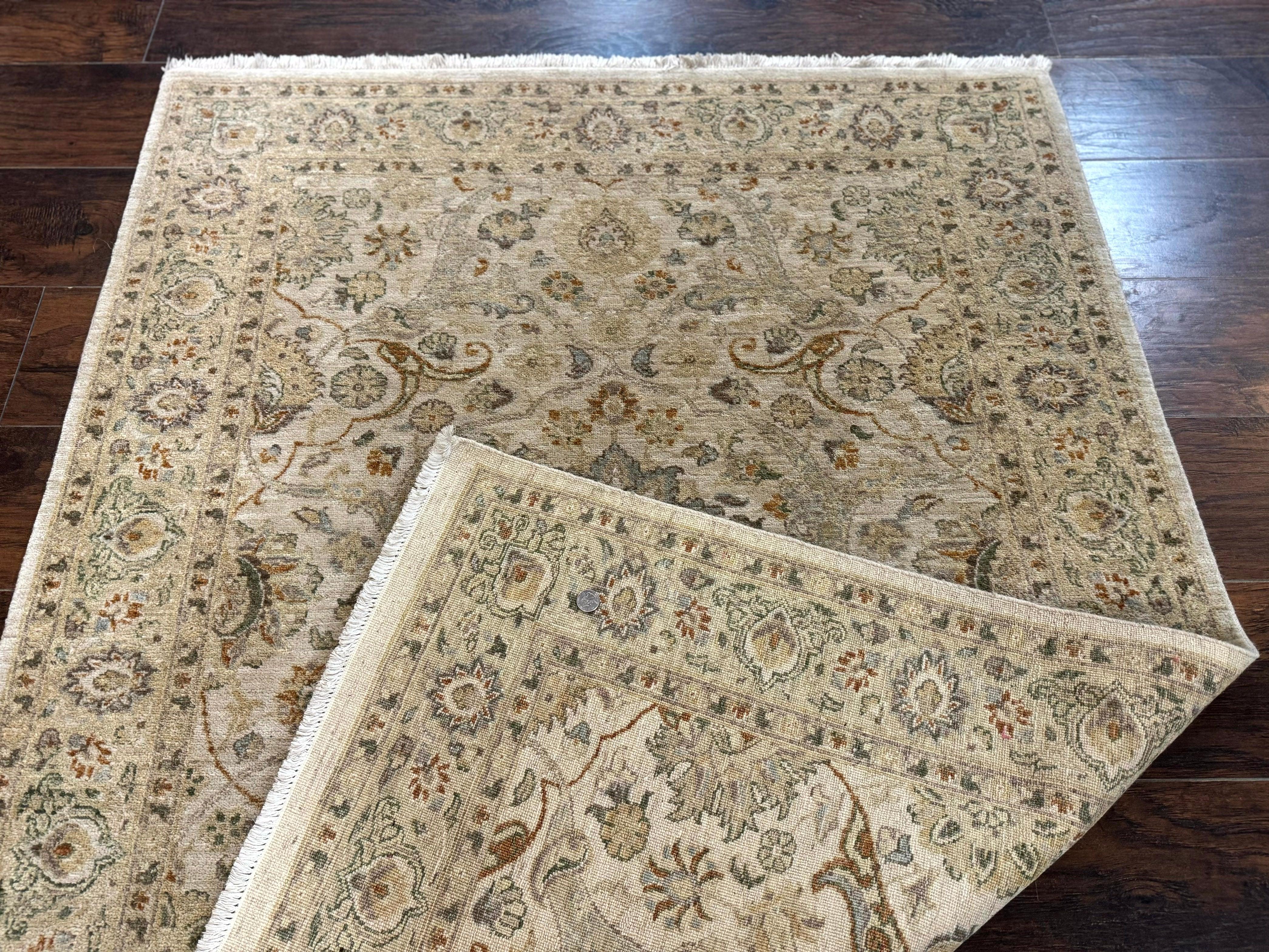 Pak Persian Rug 4x6, Beige, Pakistani Peshawar Rug, Handmade, Neutral Colors, Vintage Rug for Modern Home - Jewel Rugs