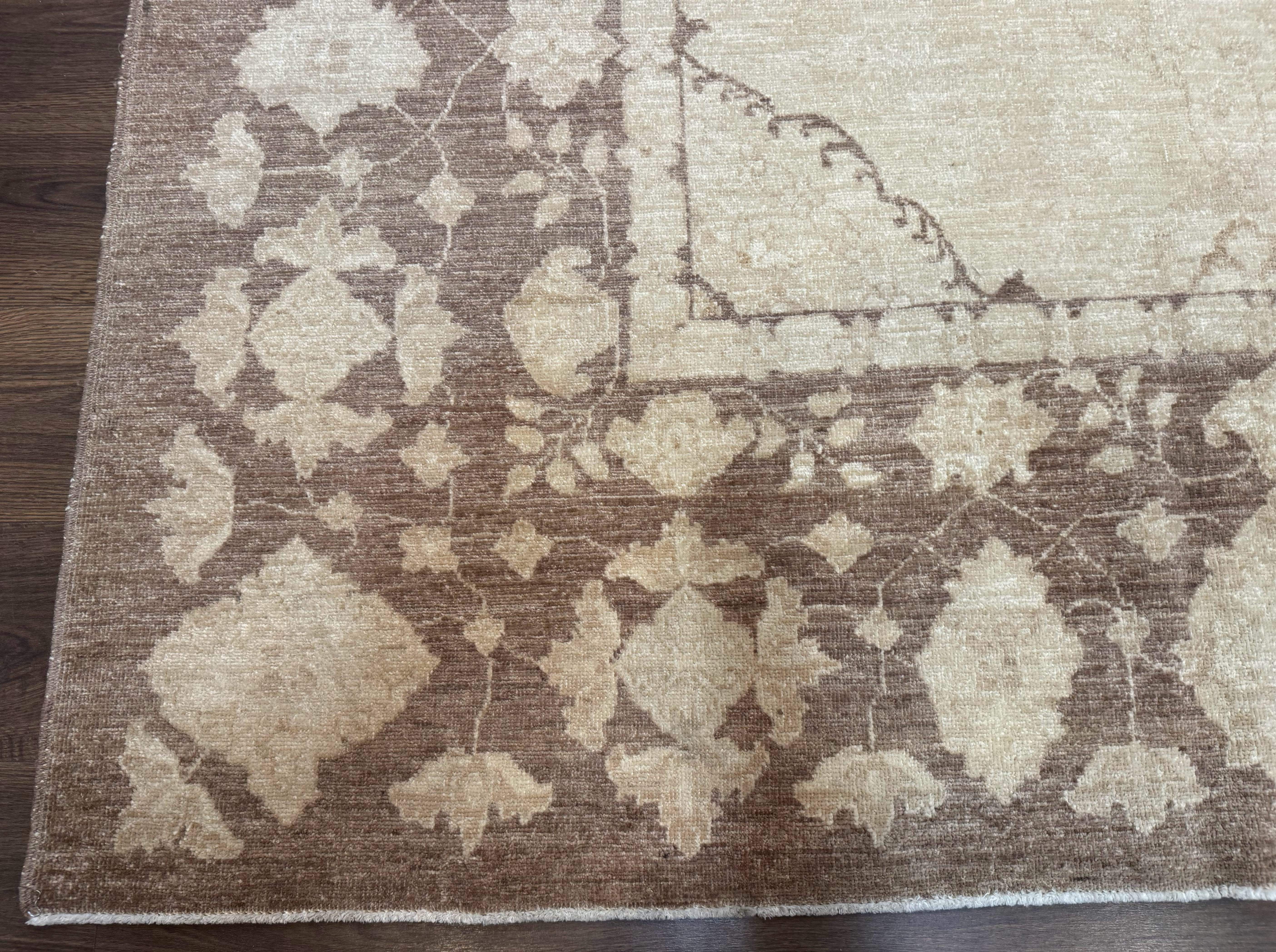 Modern Pakistani Peshawar Rug 10x13, Neutral Colors, Vintage Rug for Modern Home - Jewel Rugs