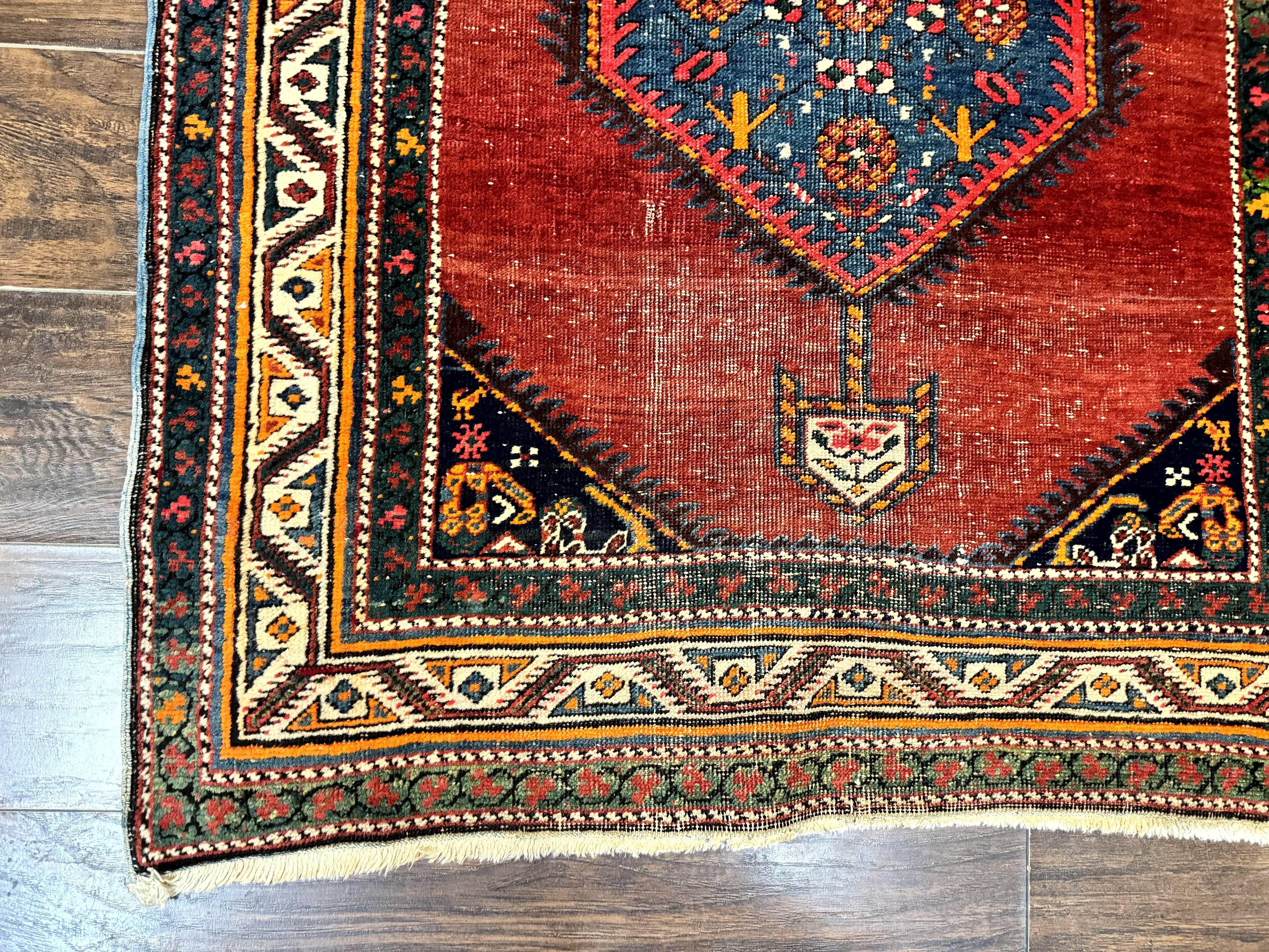 Antique Persian Sarab Runner Rug 3.9 x 12, Red, Handmade, Tribal Runner, Wool, Signed - Jewel Rugs
