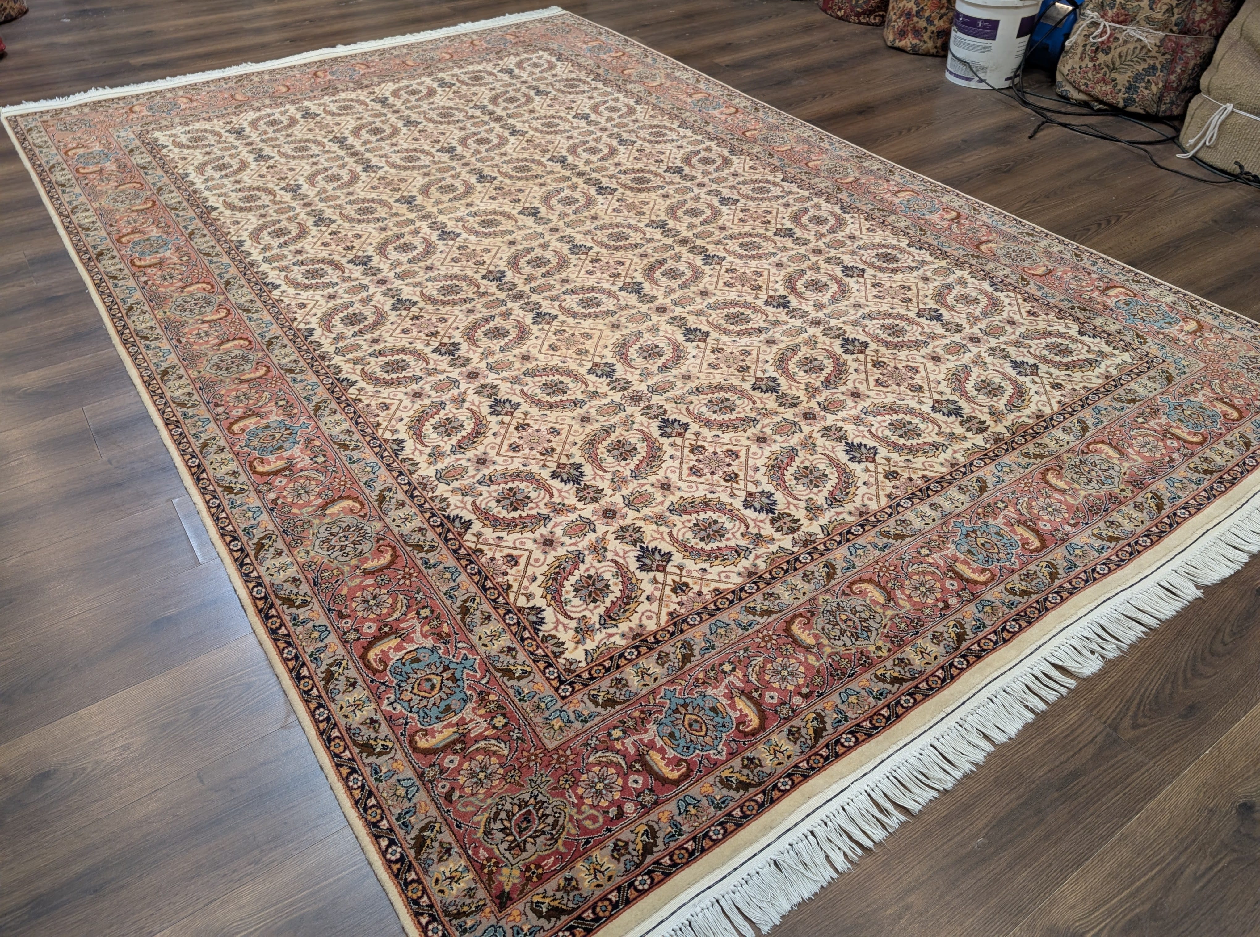 Sino Persian Rug 7x11, Allover Design, Hand-Knotted Wool Carpet - Jewel Rugs