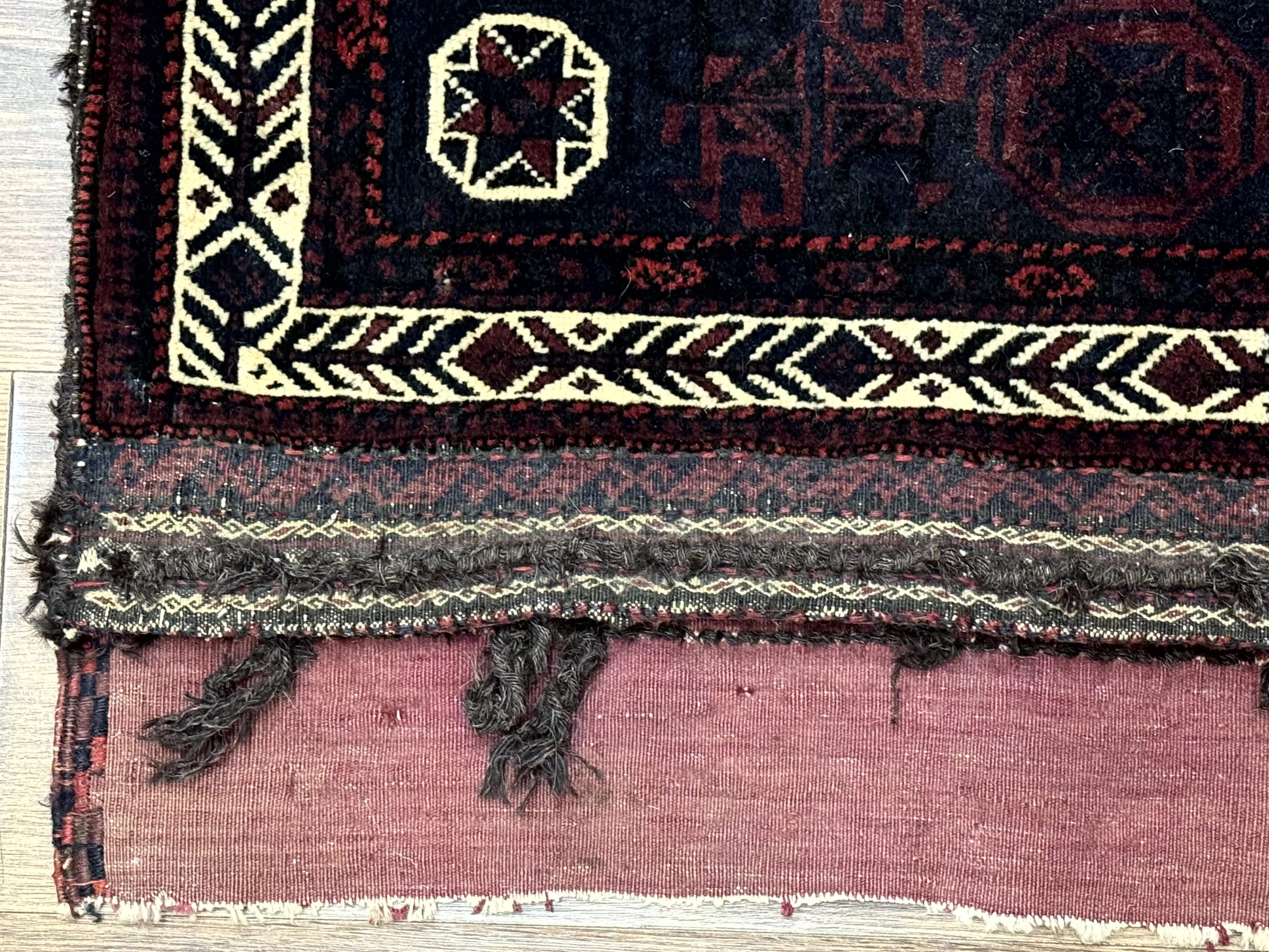 Persian Baluch Bagface Rug 2.6 x 2.6, Navy Blue, Tribal, Antique - Jewel Rugs