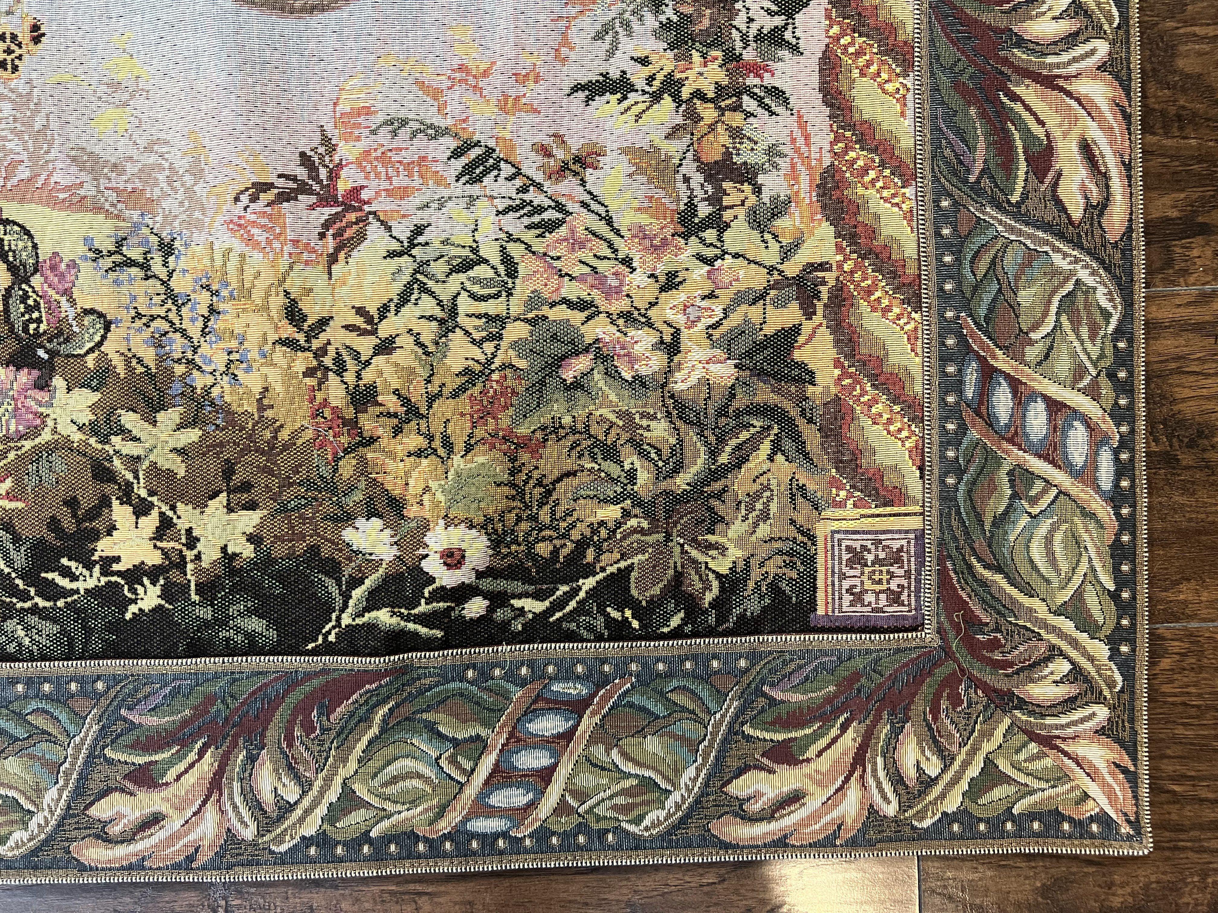 Vintage Tapestry 4 x 5.6, Adorned Elephant Pictorial - Jewel Rugs