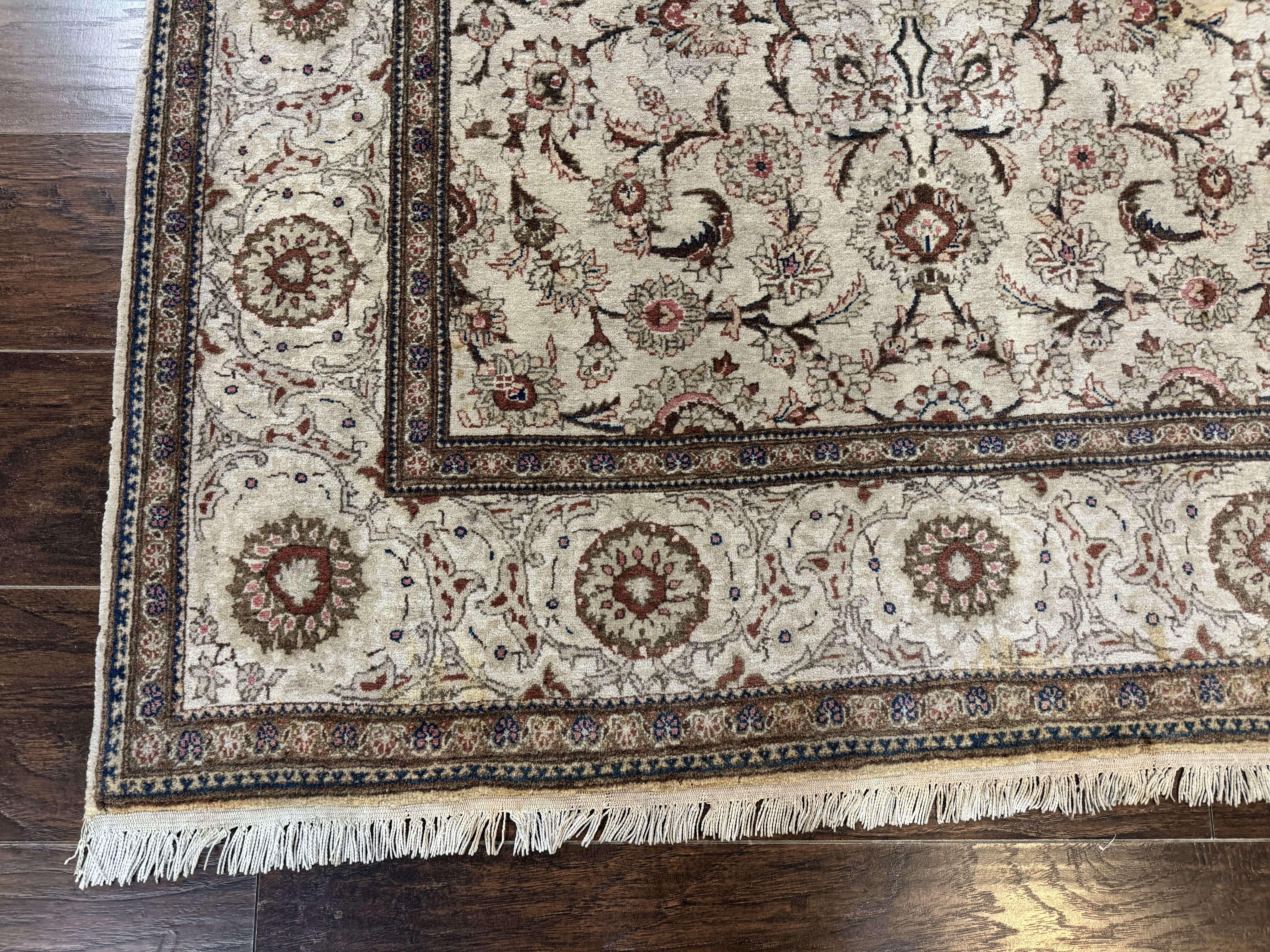Persian Kashan Rug 5x7, Beige, Fine 250 KPSI - Jewel Rugs