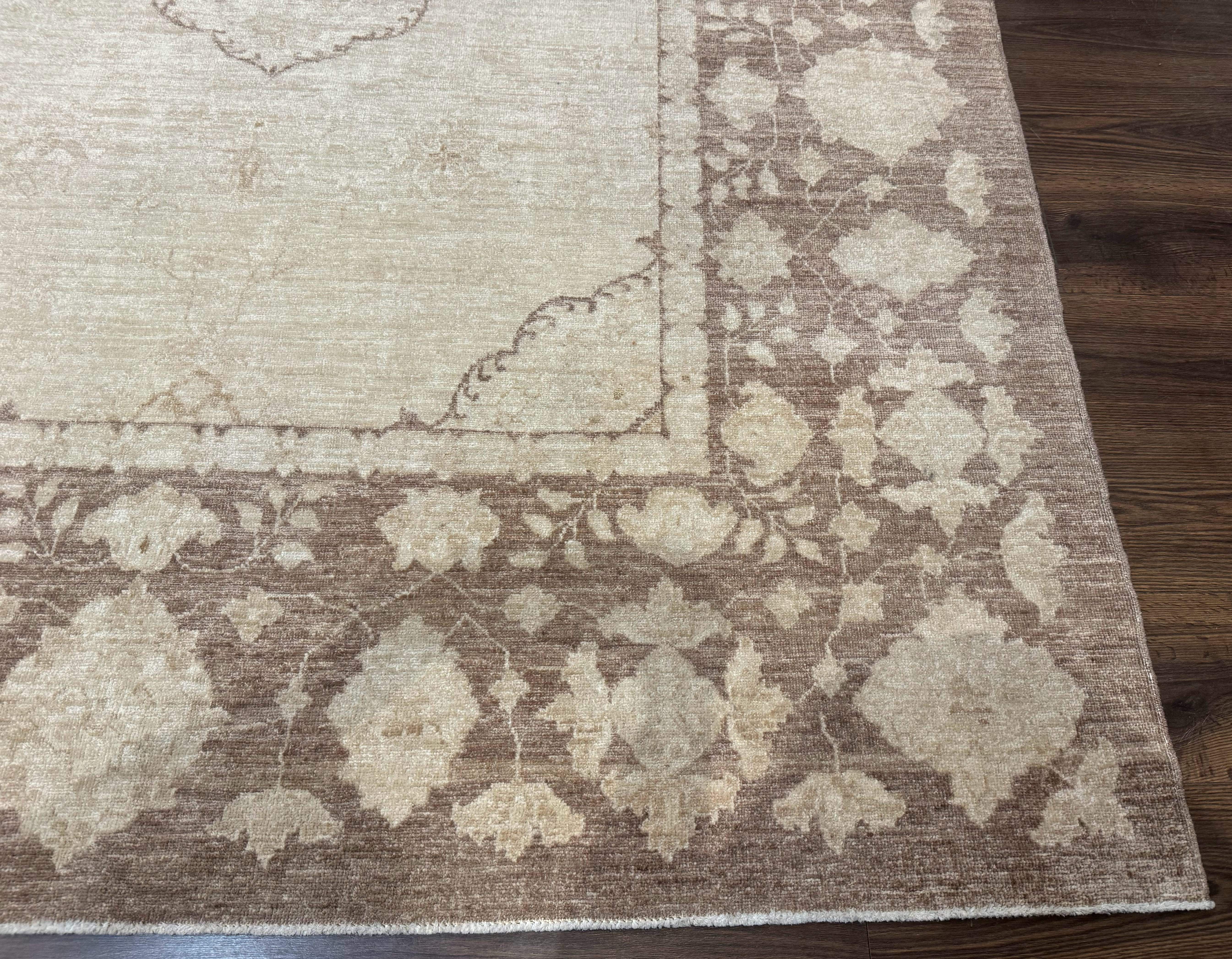 Modern Pakistani Peshawar Rug 10x13, Neutral Colors, Vintage Rug for Modern Home - Jewel Rugs