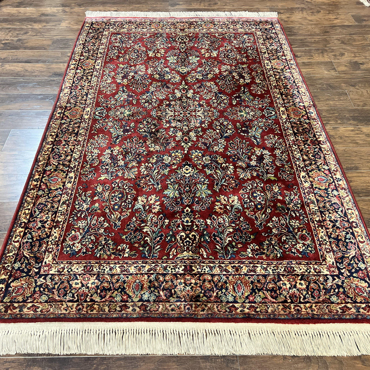 Karastan Rug 5.9 x 9 Red Sarouk #785, Wool Karastan Carpet, Original 7 ...
