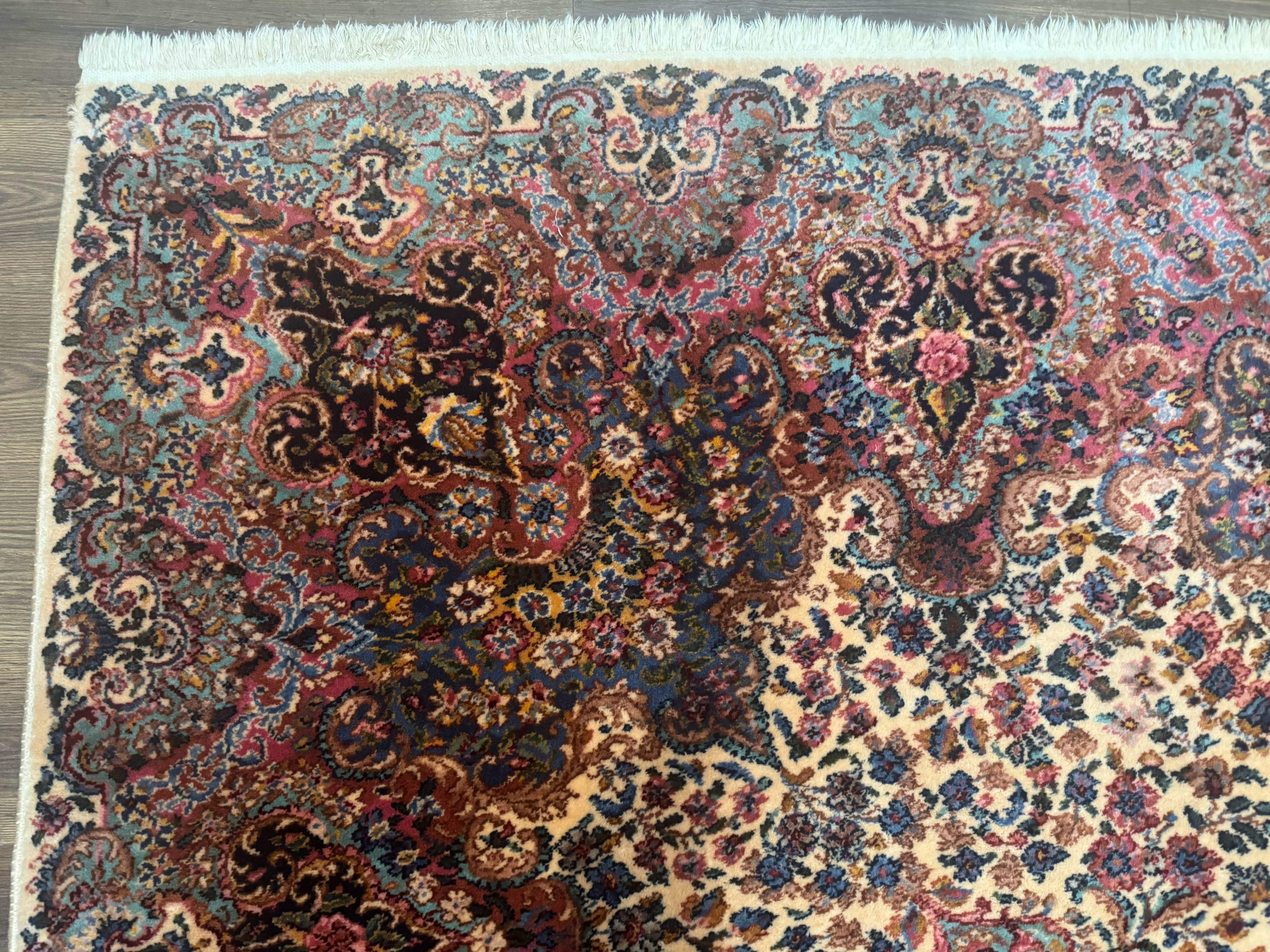 11x16 Karastan Ivory Kirman Rug #759, Floral Kirman, Wool, Original 700 Series, Palace Size - Jewel Rugs