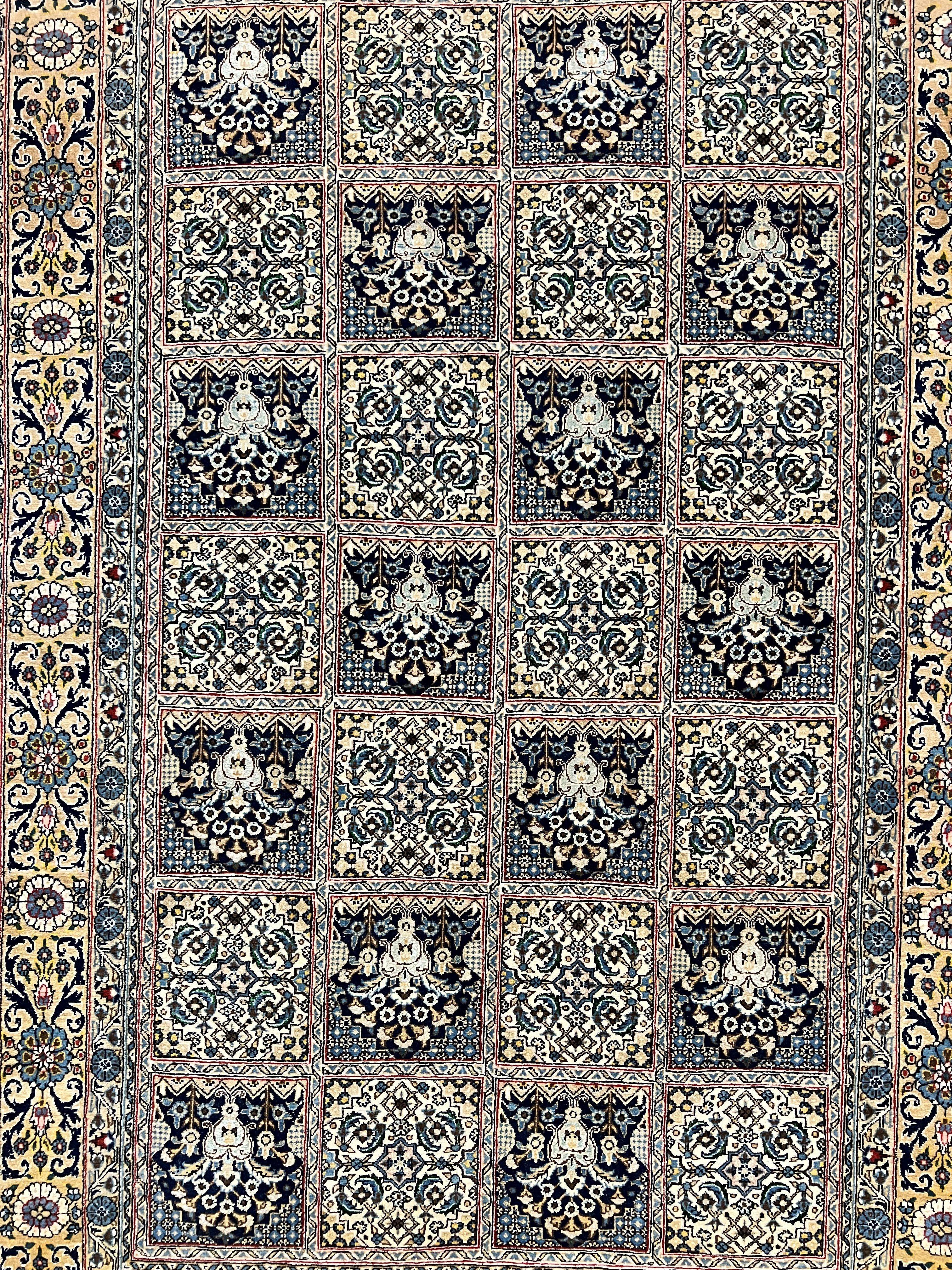 Persian Qum Rug 5x7, Panel Design Oriental Carpet, Multicolor, Hand Knotted Wool Vintage Traditional Rug, Medium Size 5 x 7 ft, Fine Rug - Jewel Rugs