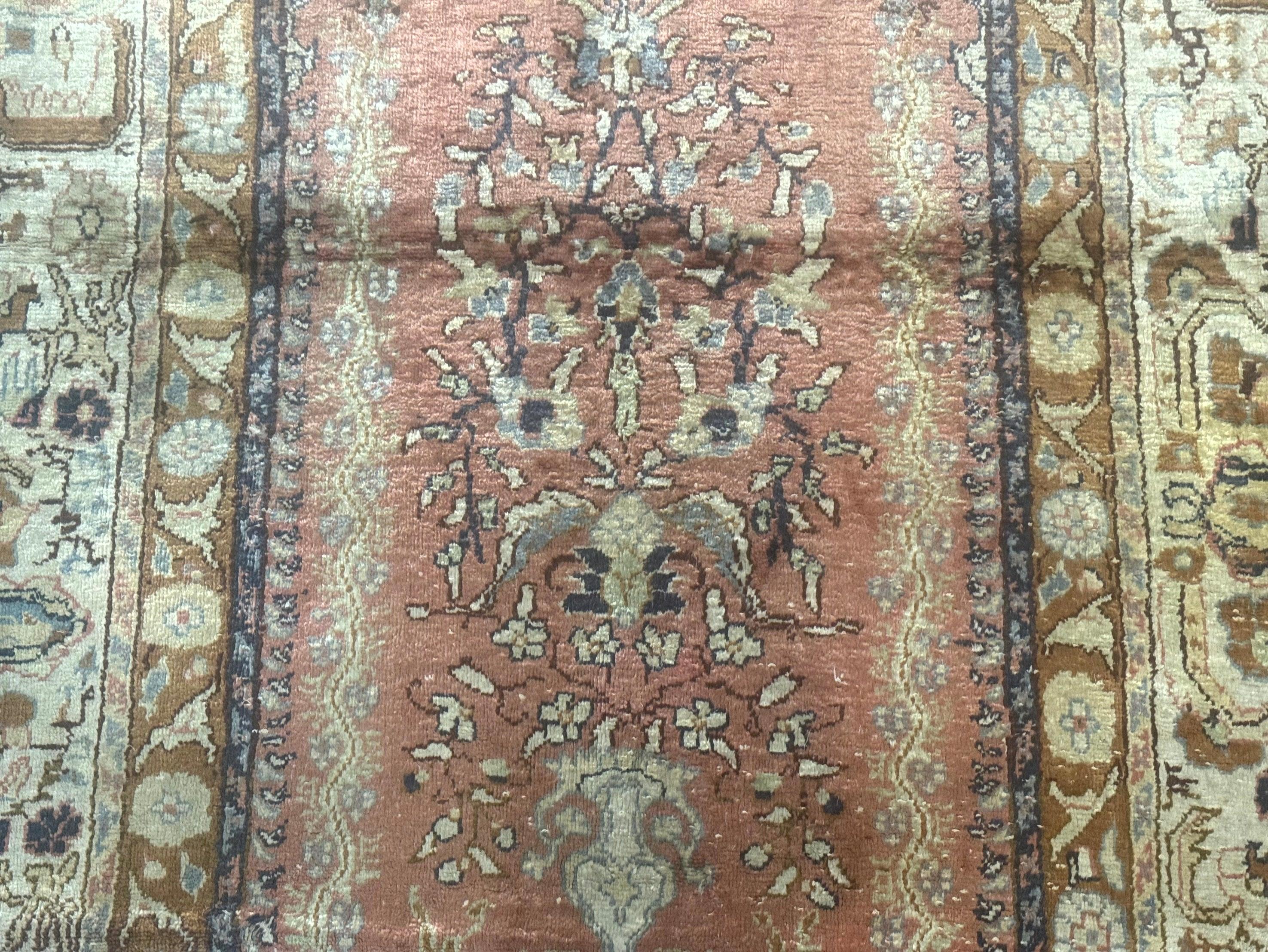 Silk Indian Kayseri Rug 4x6, Haji Jalili Design, Vintage Rug - Jewel Rugs