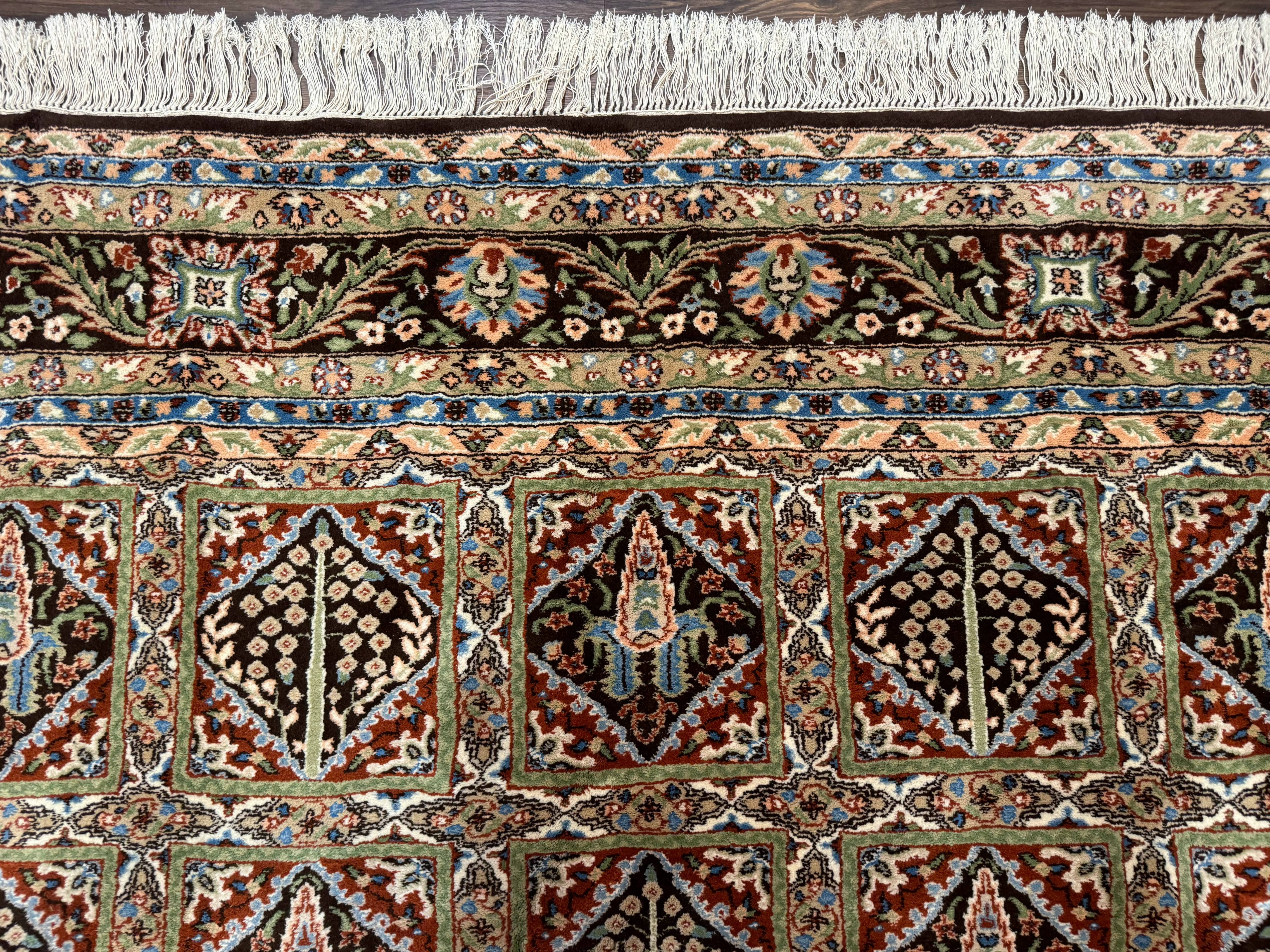 Sino Persian Rug 8x10, Panel Design, Brown, Multicolor, Wool, Cedar Trees - Jewel Rugs