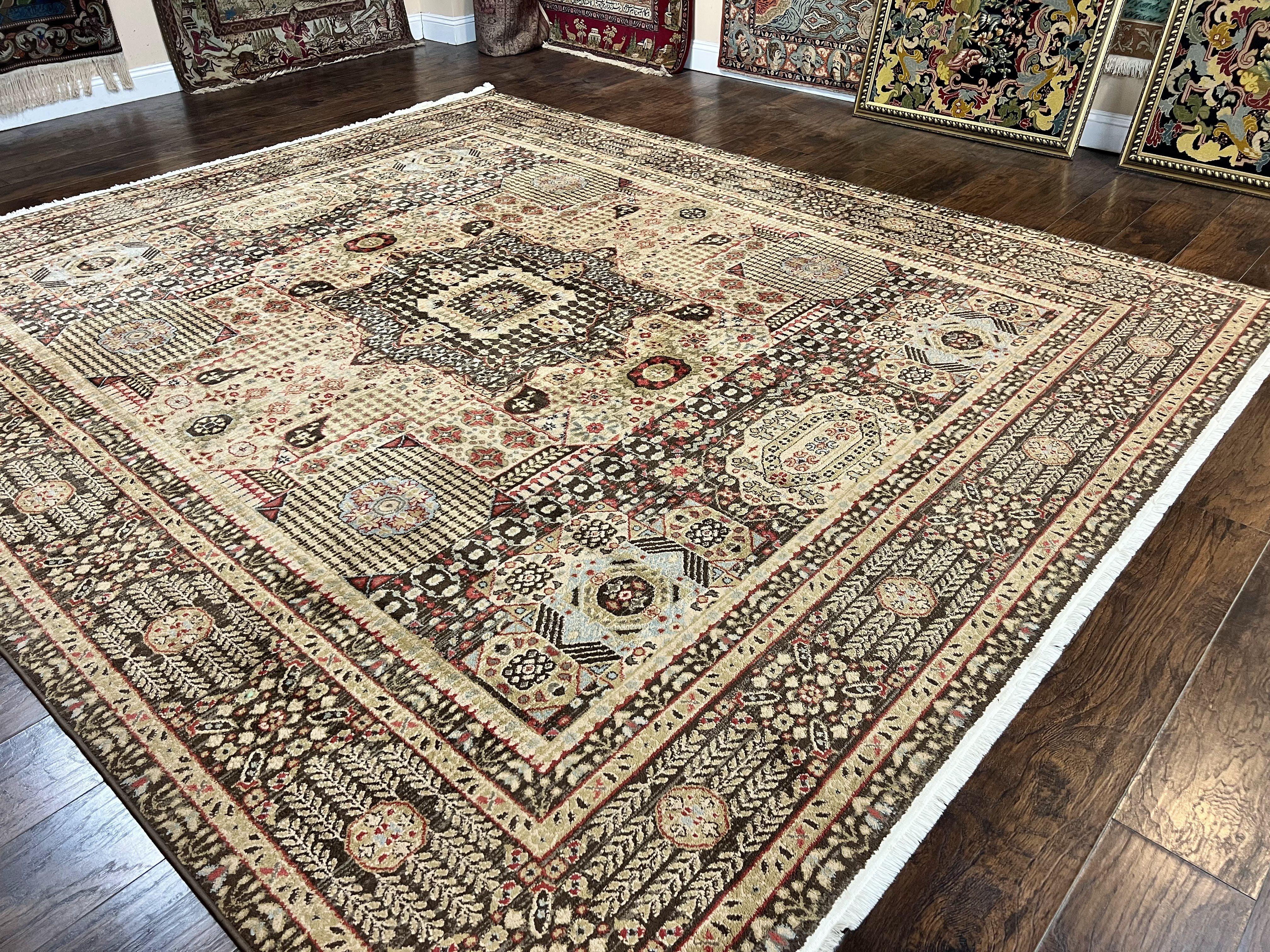 Room Sized Oriental Rug 10x11, Power Loomed Carpet, Tan Brown, Unique Loom - Jewel Rugs
