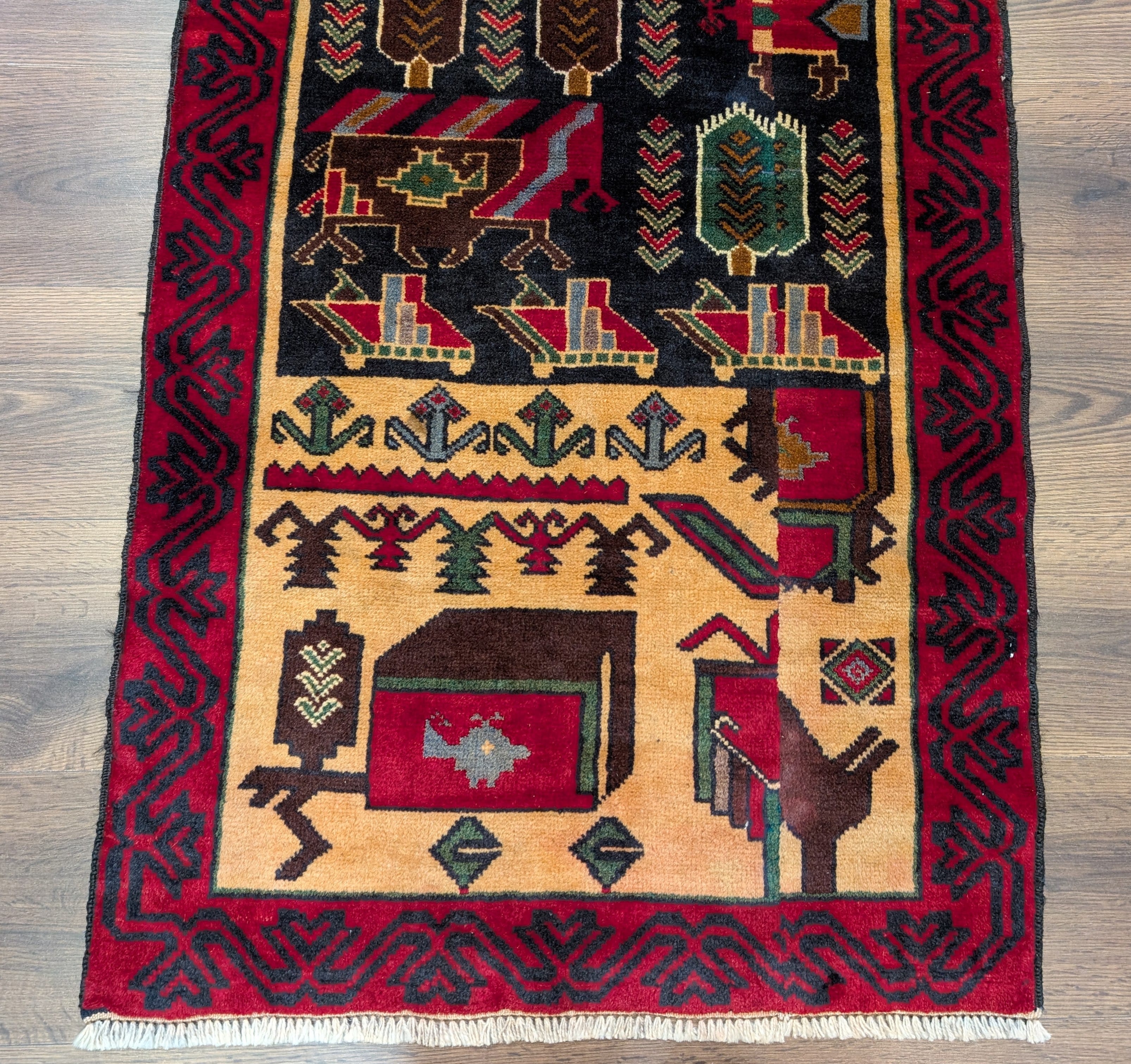 Afghan Rug 2.5 x 4.5, Baluch Rug, Tribal Rug, Handmade, Wool, New - Jewel Rugs