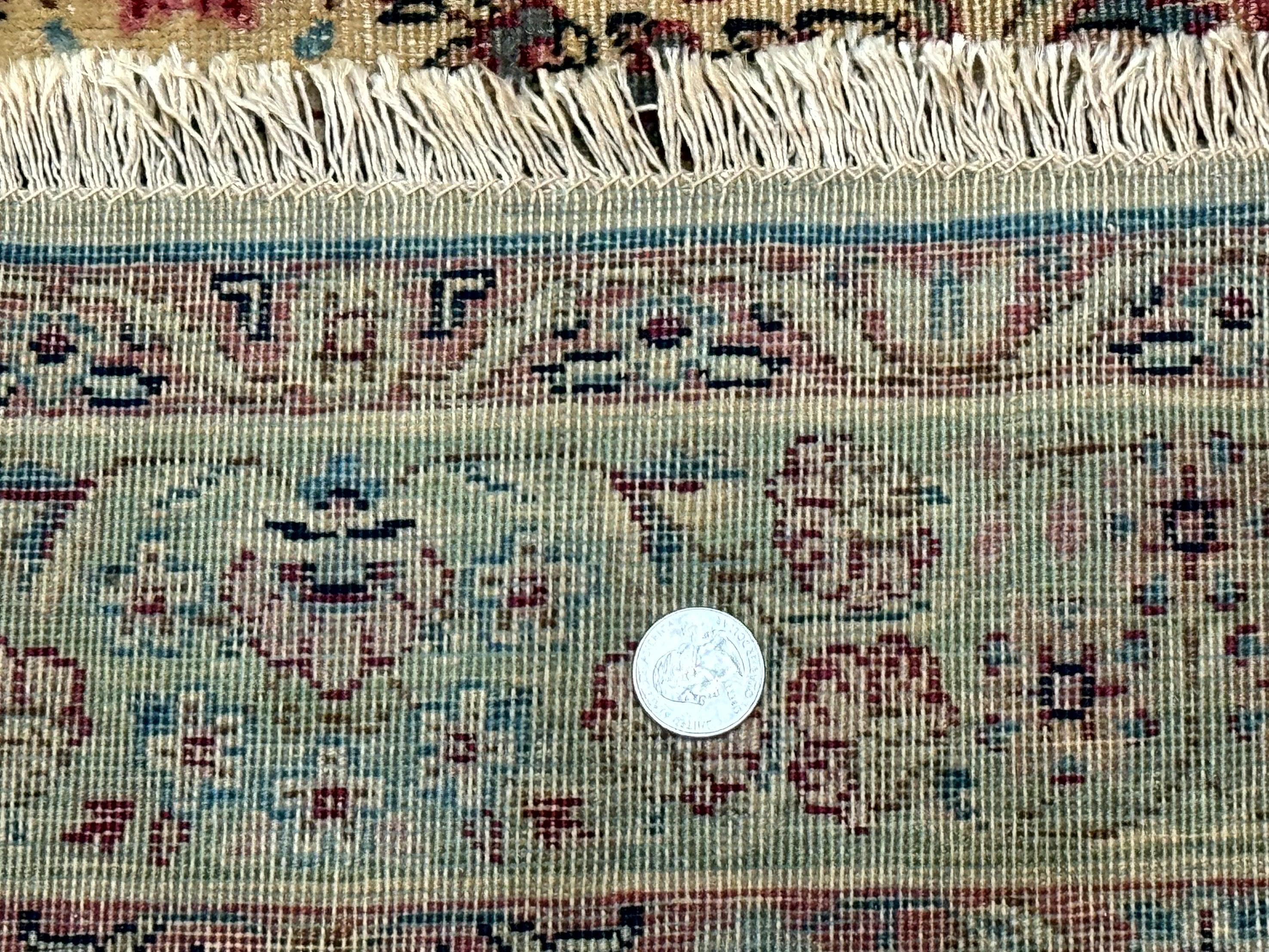 Antique Persian Kerman Rug 3x5, Floral Design, Cream and Light Green - Jewel Rugs