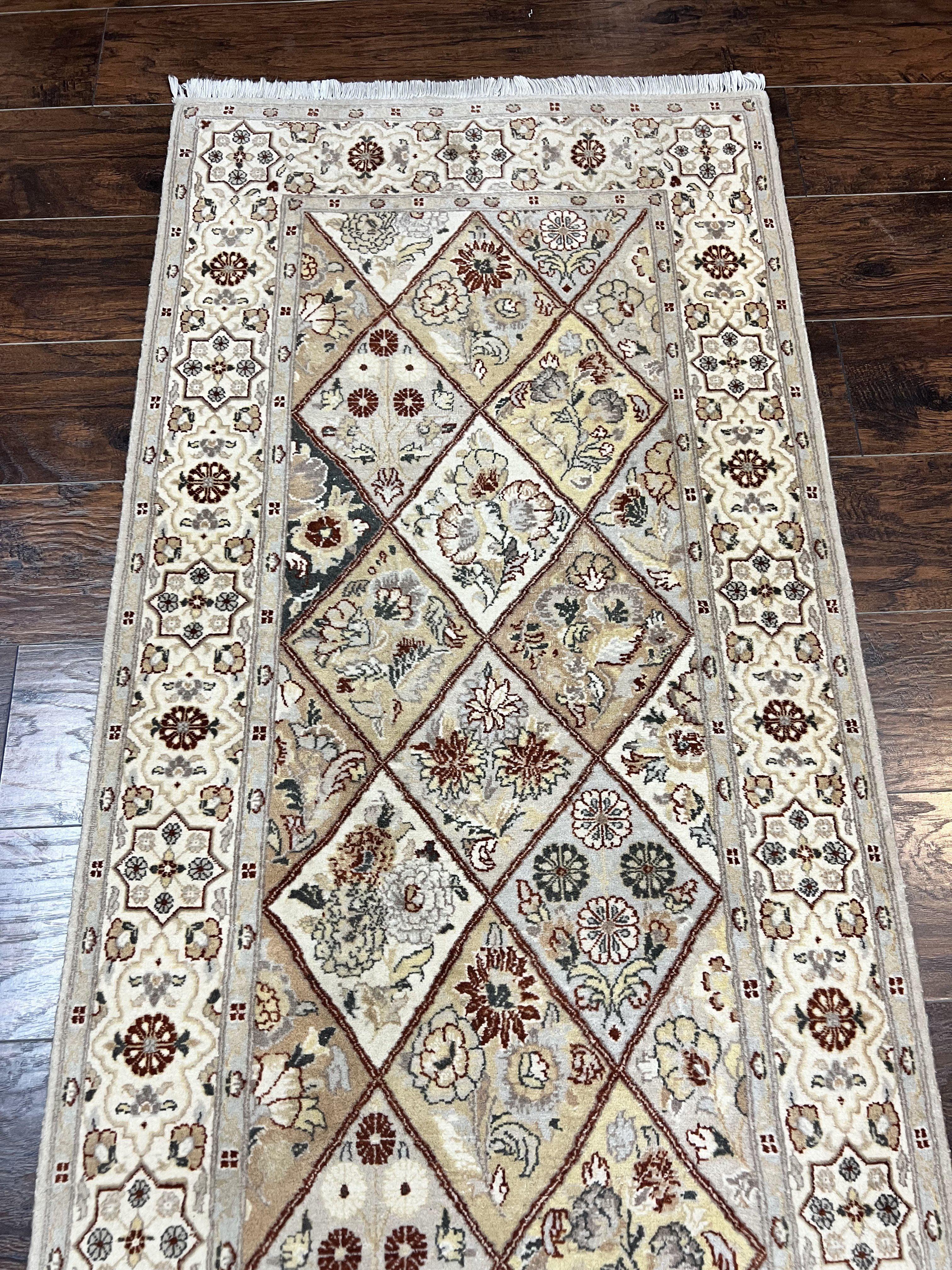 Pak Persiann Runner Rug 2.7 x 12, Handmade Wool Vintage Hallway Rug, Panel Design - Jewel Rugs