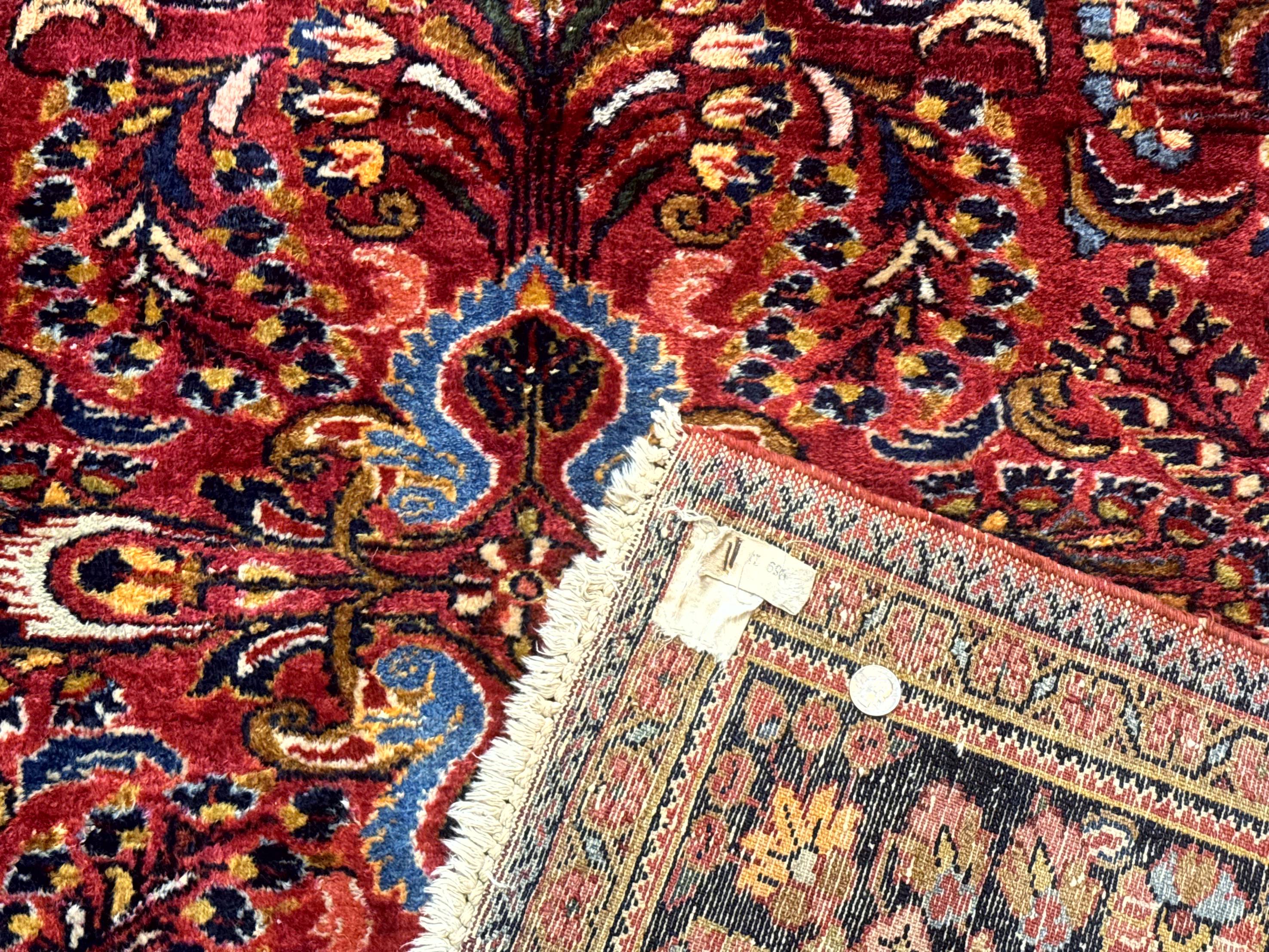 Persian Lilihan Rug 5x6, Red, Floral, Antique Persian Carpet - Jewel Rugs