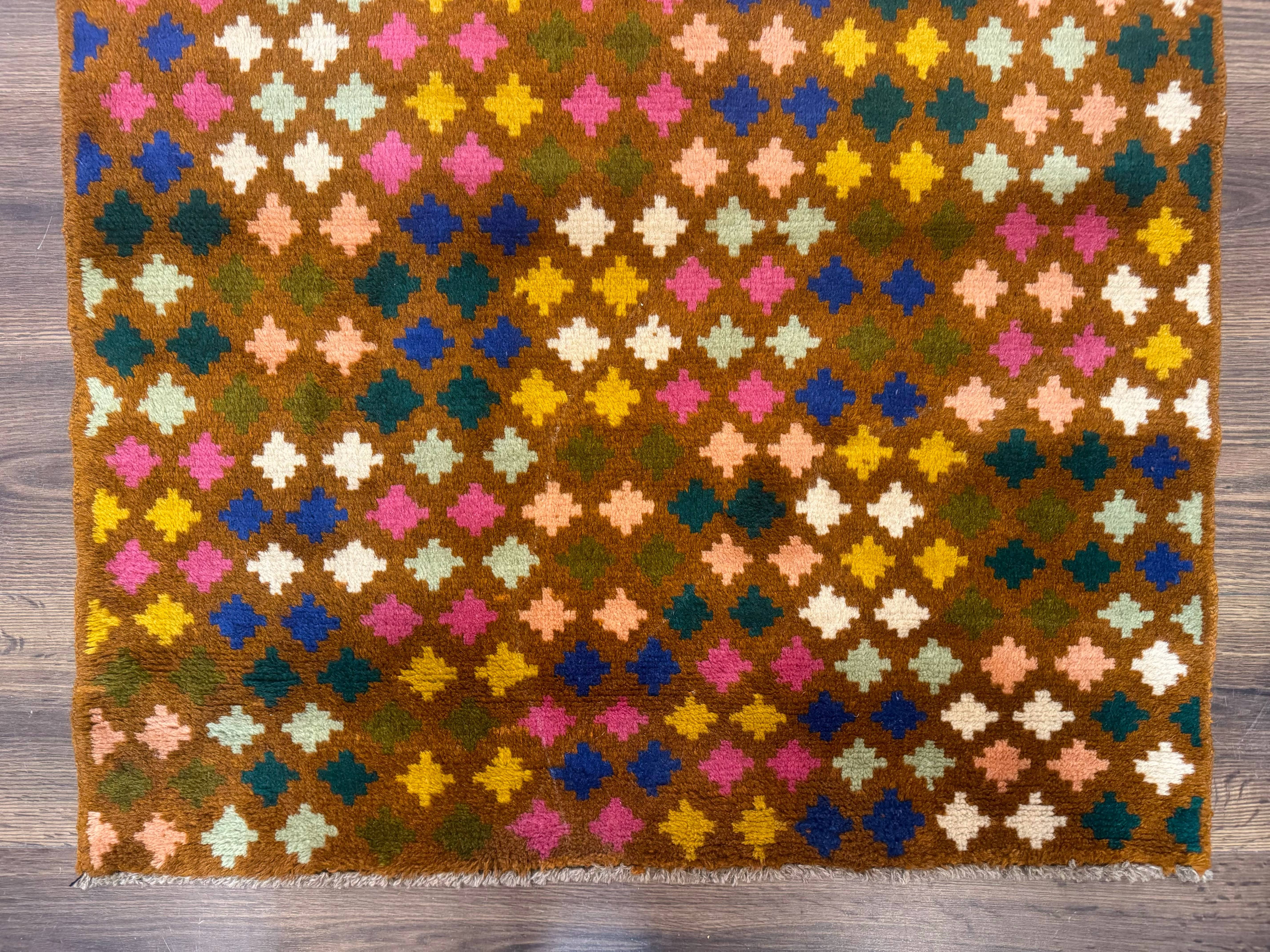 Afghan Balouch Rug 3x5, Multicolor, Vintage, Wool, Handmade - Jewel Rugs