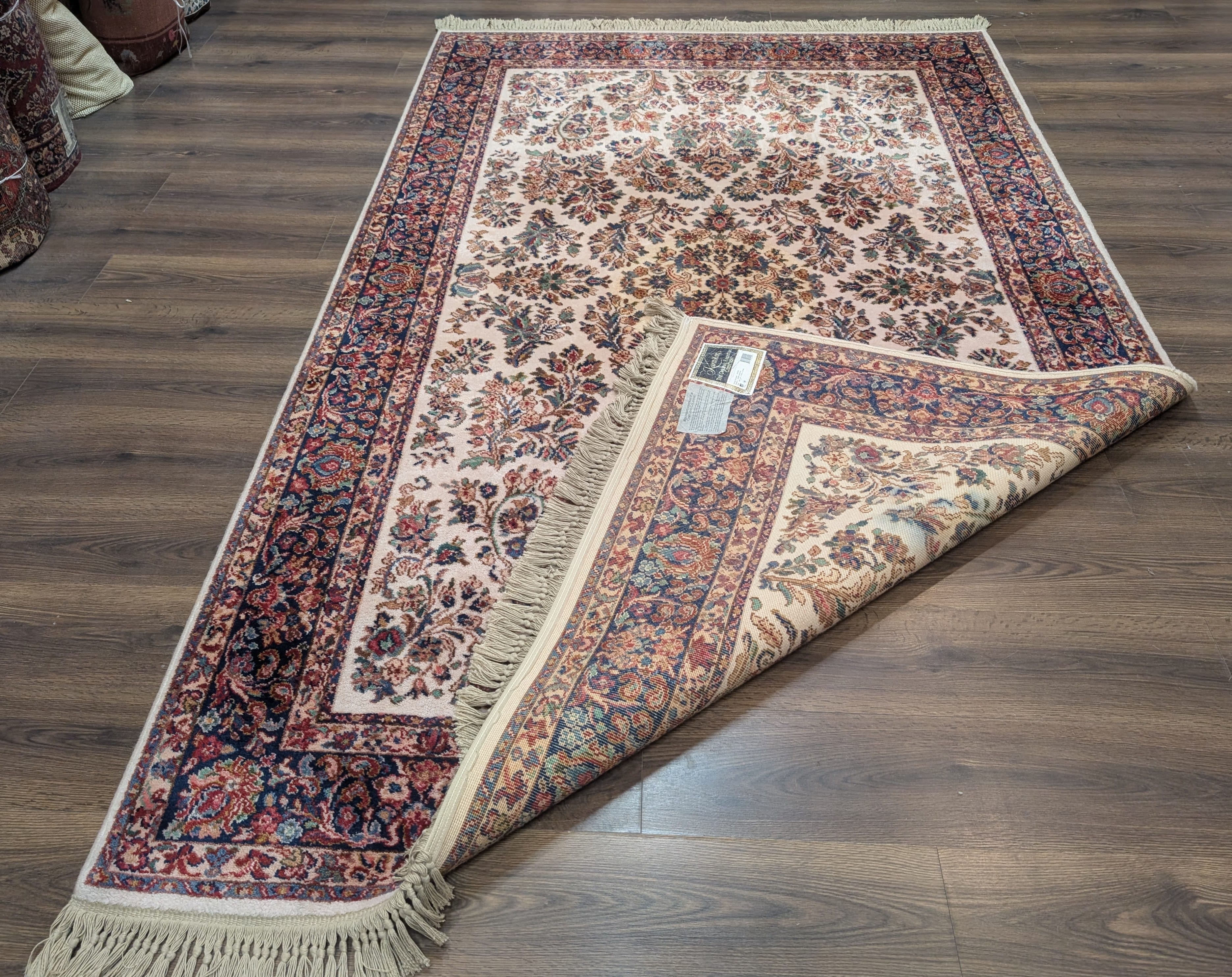 Karastan Rug 5.9 x 9, Ivory Sarouk #760, Original 700 Series, Wool Pile, Vintage - Jewel Rugs