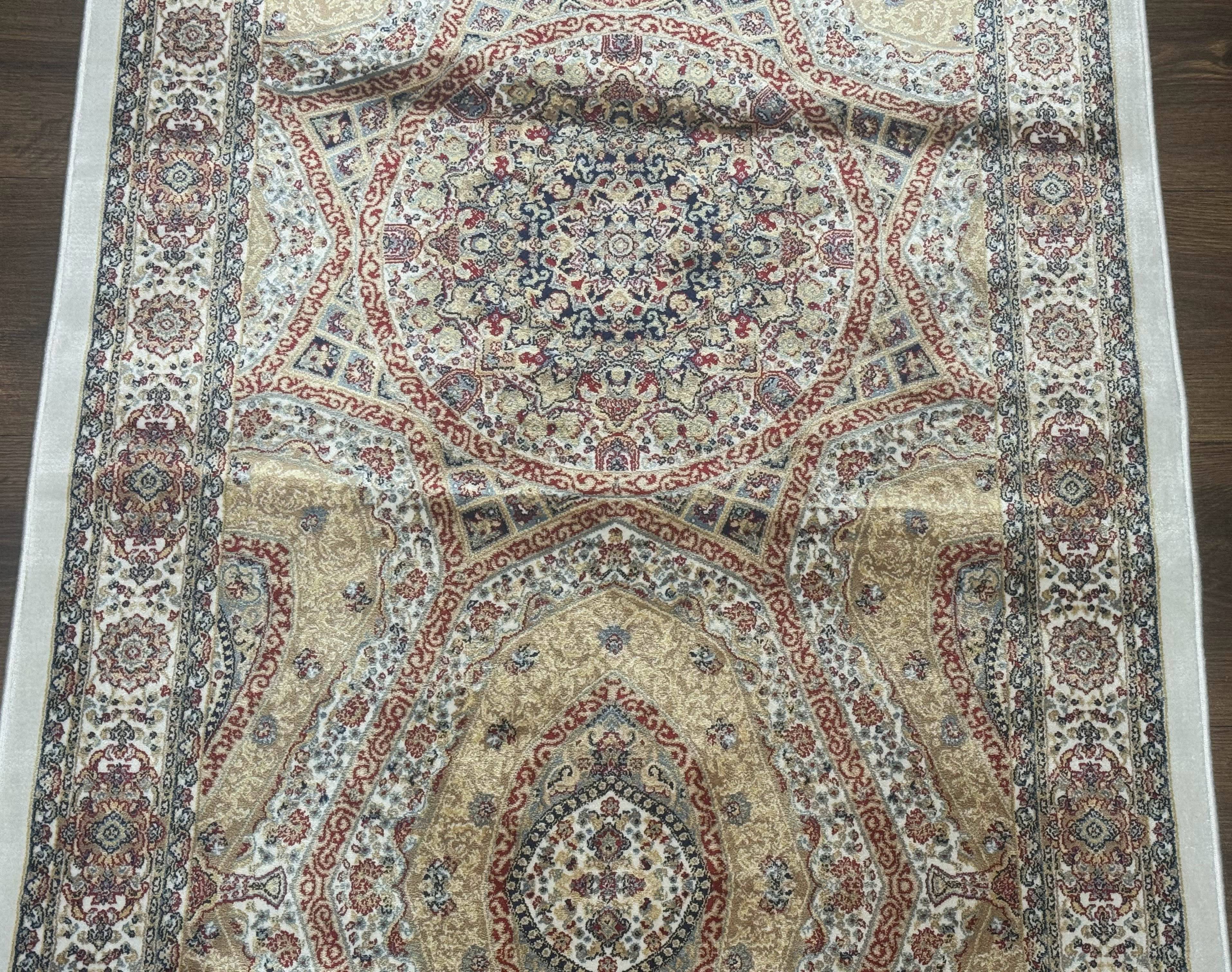 Turkish Silk Runner Rug 2.6 x 13, Dome Design, Hereke Runner, Bamboo Silk, New - Jewel Rugs