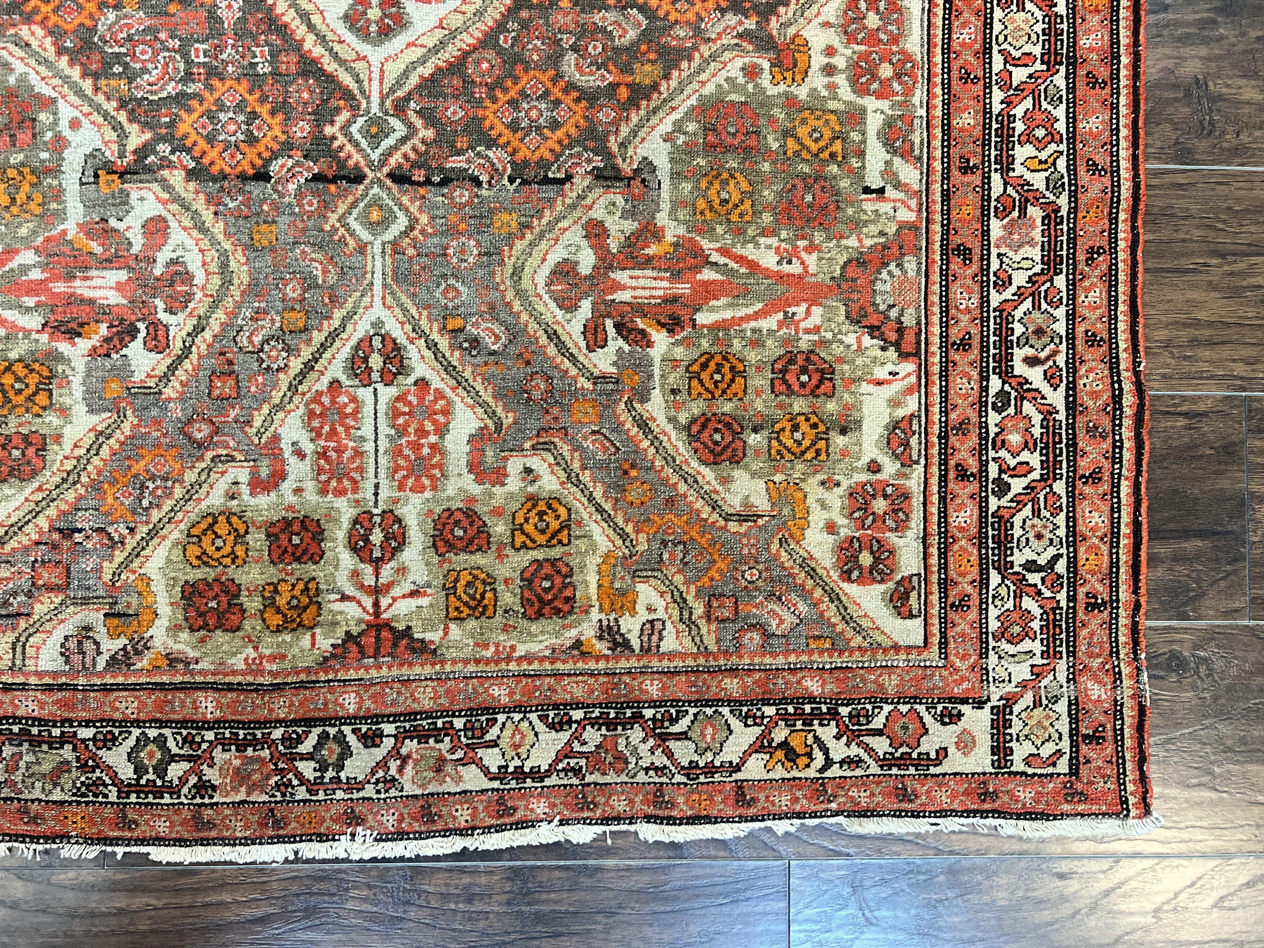 Wonderful Antique Persian Malayer Rug 4x6, Wool Hand Knotted Authentic Oriental Carpet, Very Fine - Jewel Rugs