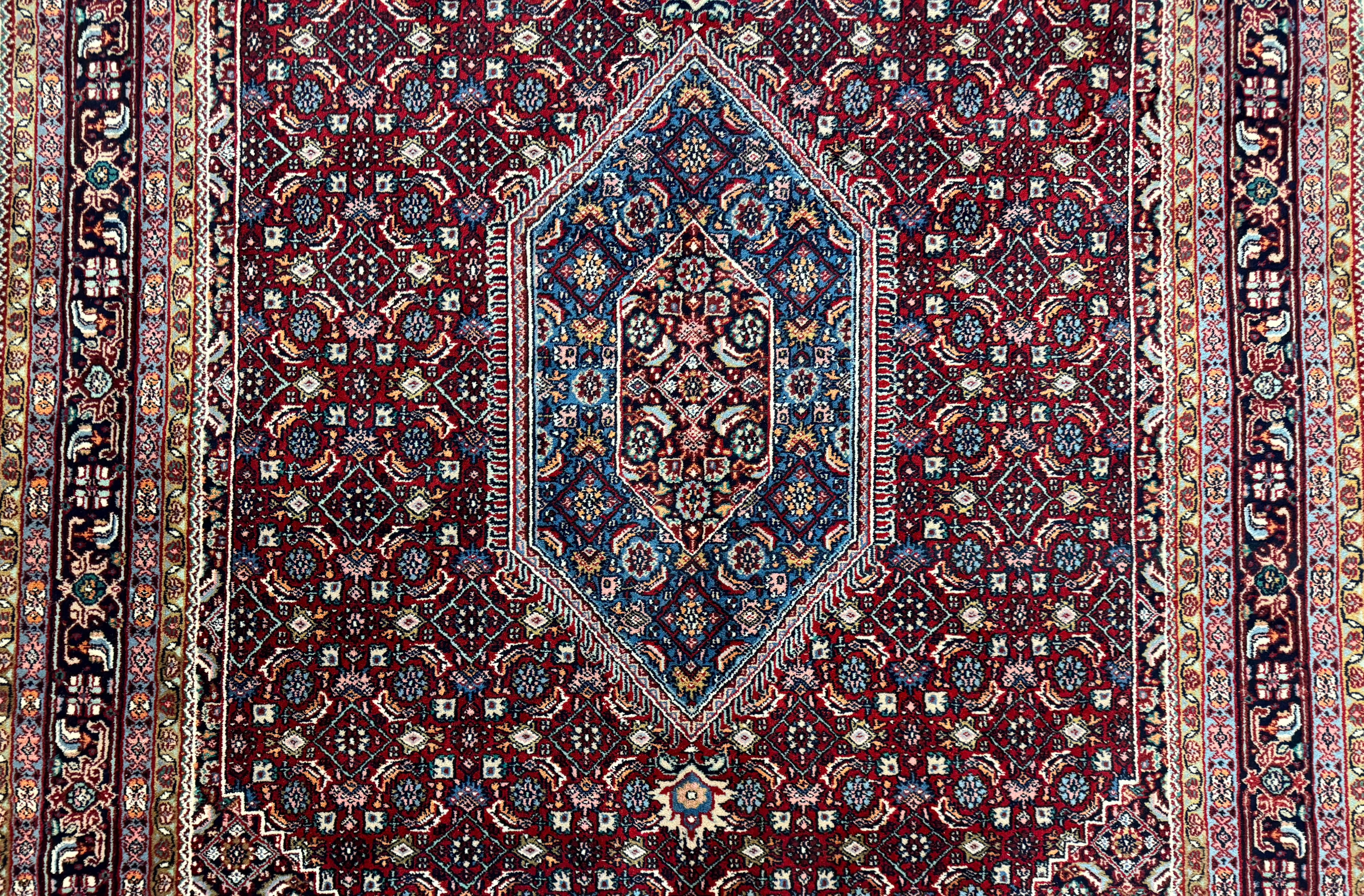Indo Persian Bidjar Rug 6x9, Vintage Wool Handmade Carpet - Jewel Rugs