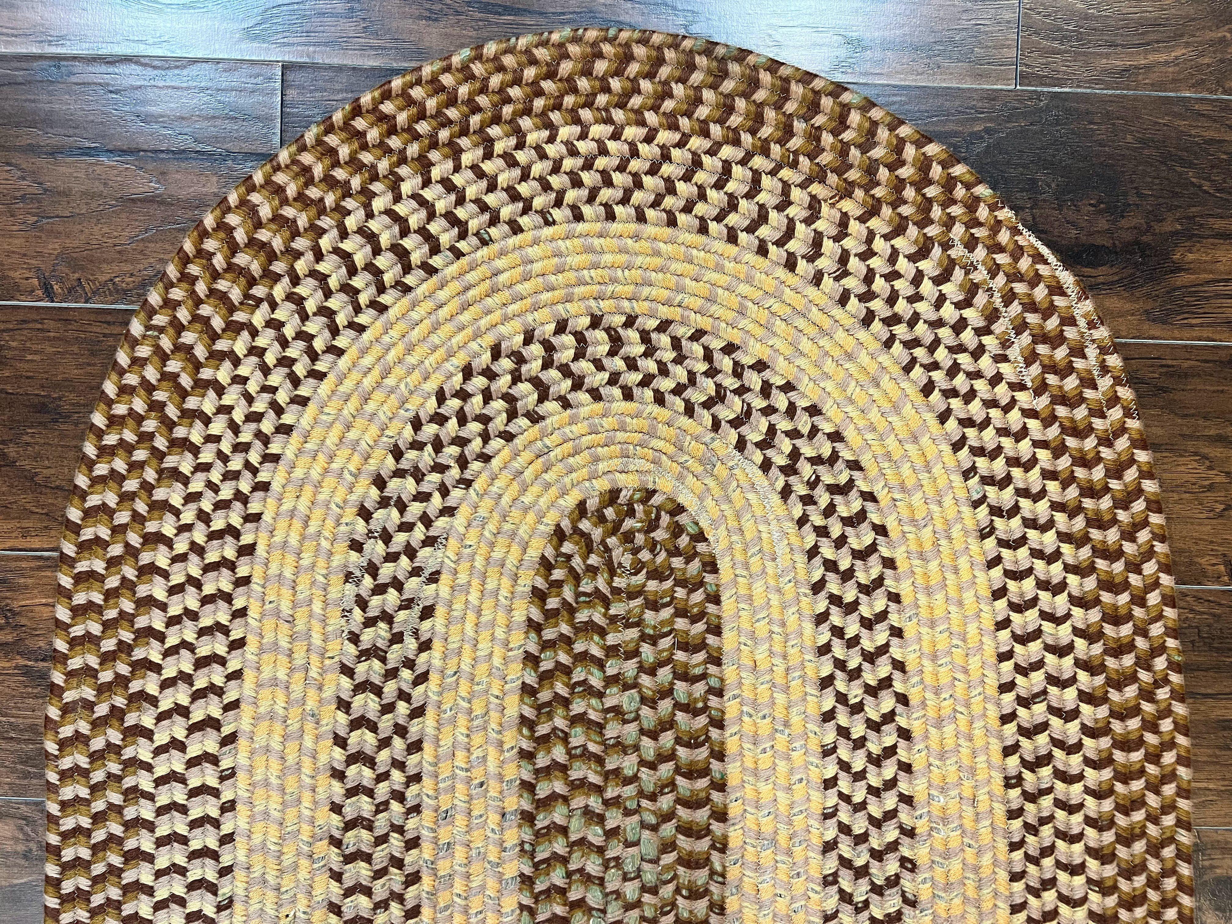 Oval Braided Rug 3x5, Multicolor Oval Rug, Wool Braided Rug, Hand Woven, Vintage Wool Handmade Braided Rug, Small American Braided Rug - Jewel Rugs