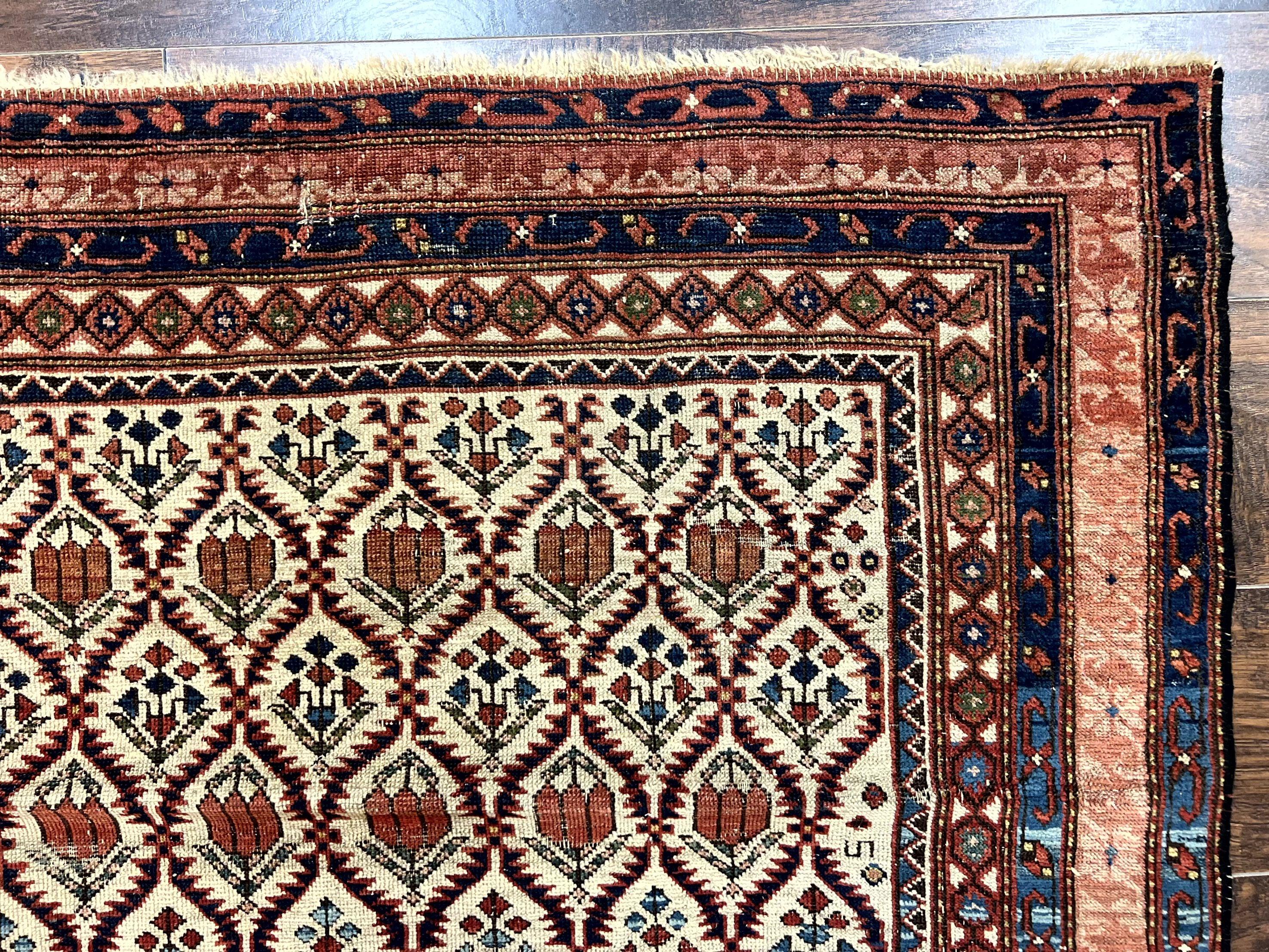 Antique Caucasian Rug 4x6, Hand Knotted Wool Carpet, Shirvan Rug - Jewel Rugs