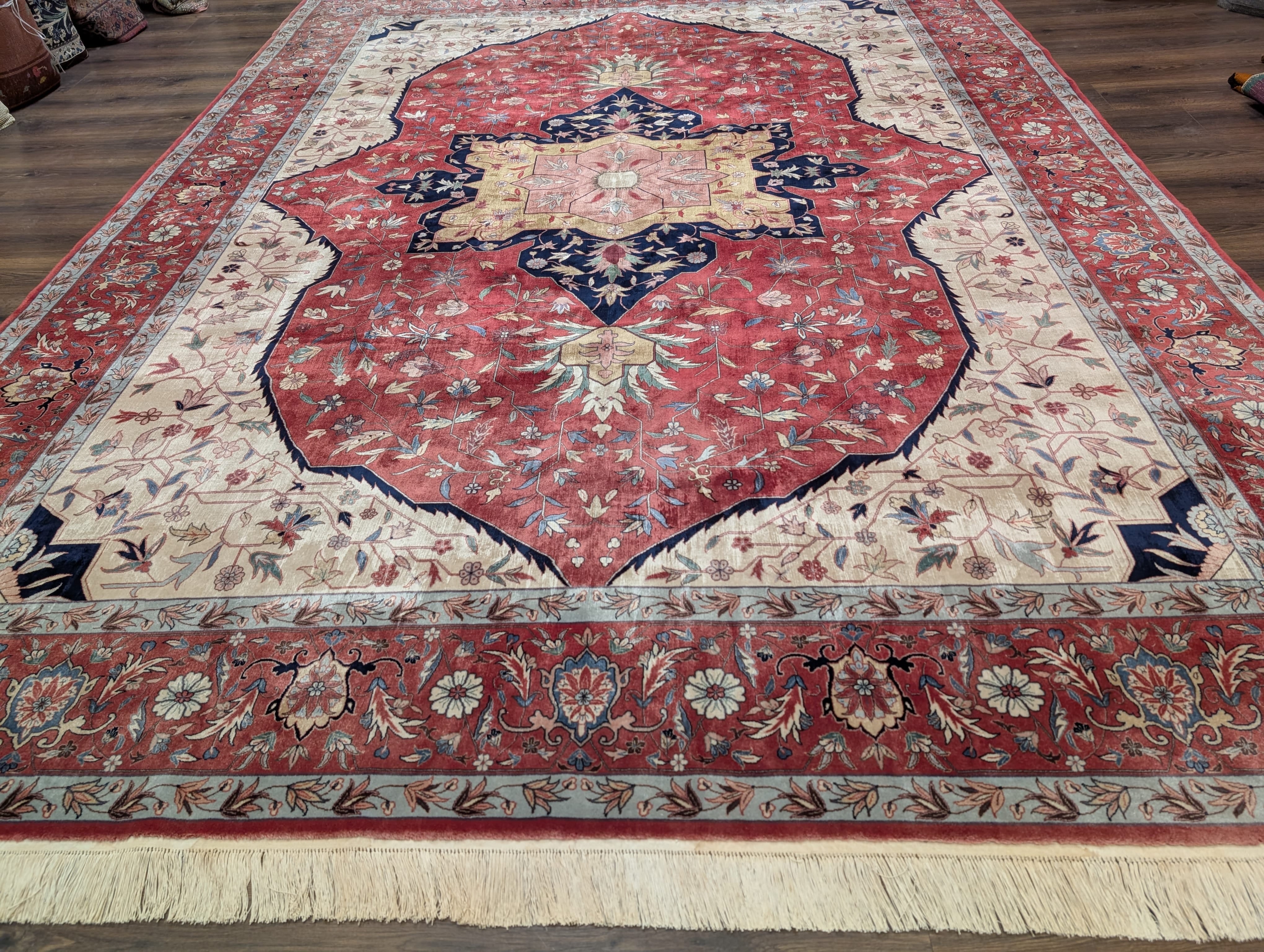Sino Persian Heriz Serapi Rug 9x12, Very Fine 500 KPSI, Wool, Hand Knotted - Jewel Rugs