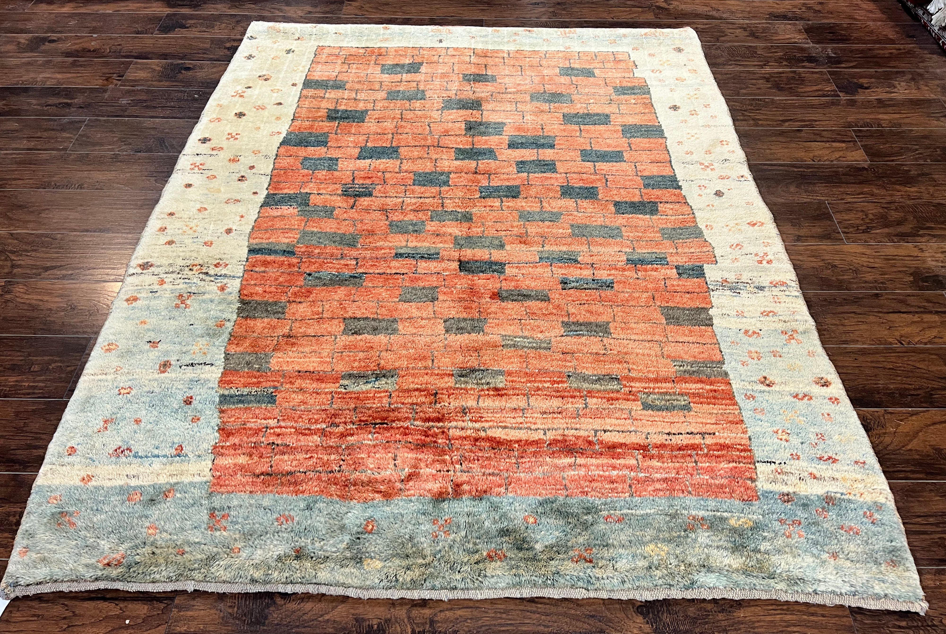 Persian Gabbeh Rug 6x8 ft, Wool Handmade Tribal Rug - Jewel Rugs