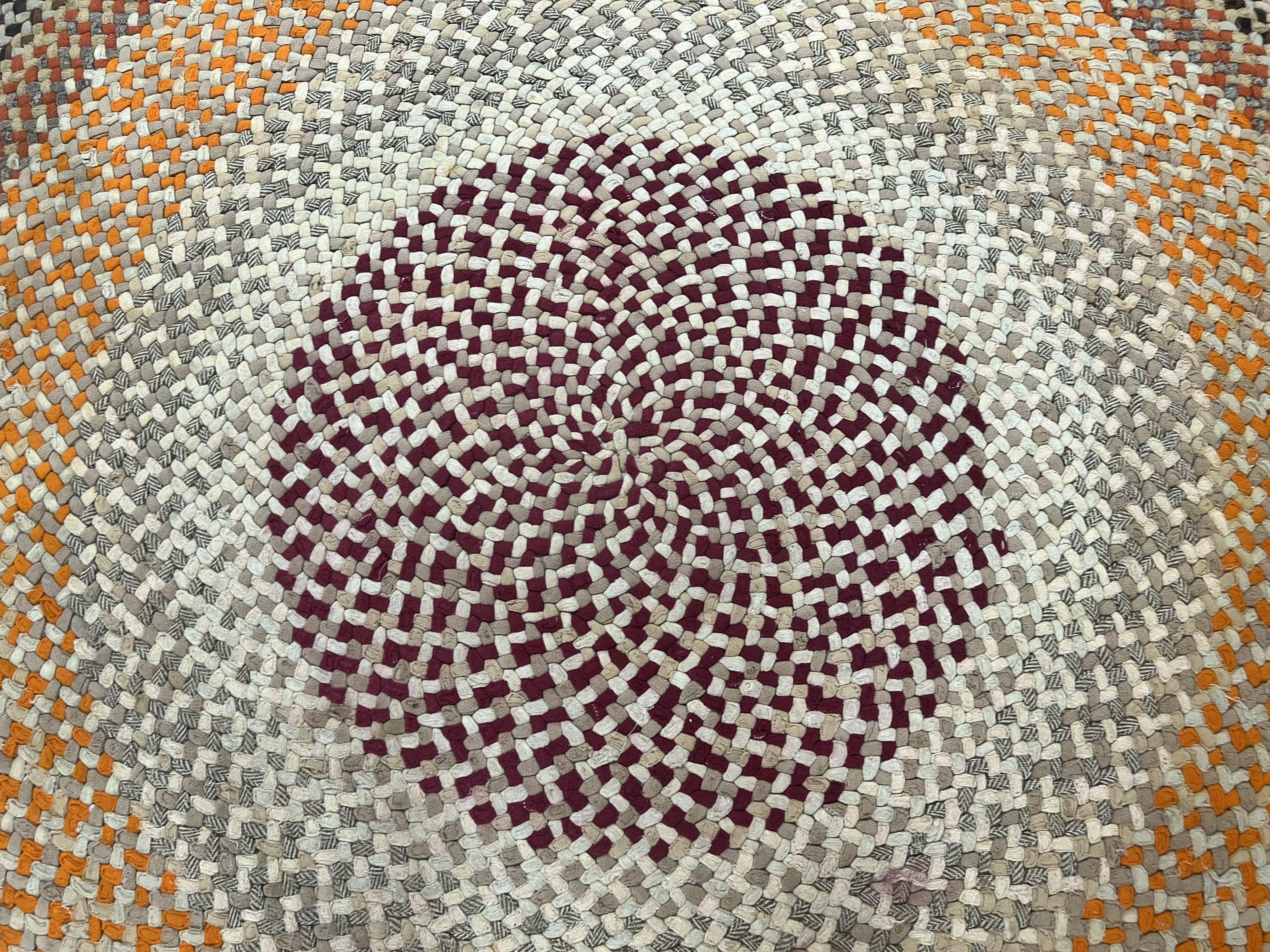 Large American Braided Rug 9x9, Multicolor Vintage Braided Carpet - Jewel Rugs