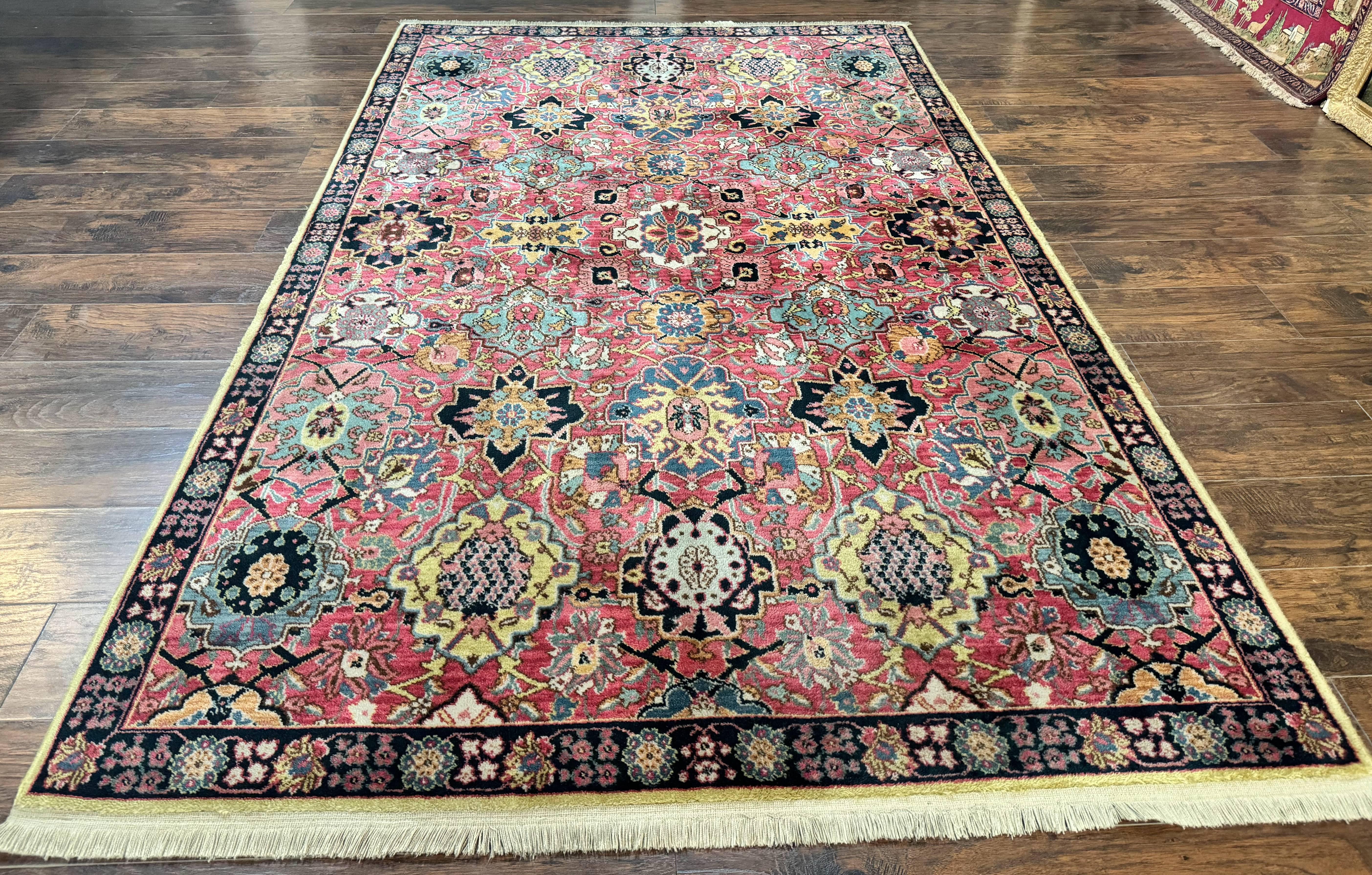 Karastan Rug 5.8 x 9 Williamsburg Kirman Vase #557, Vintage Discontinued Wool Karastan Area Rug - Jewel Rugs