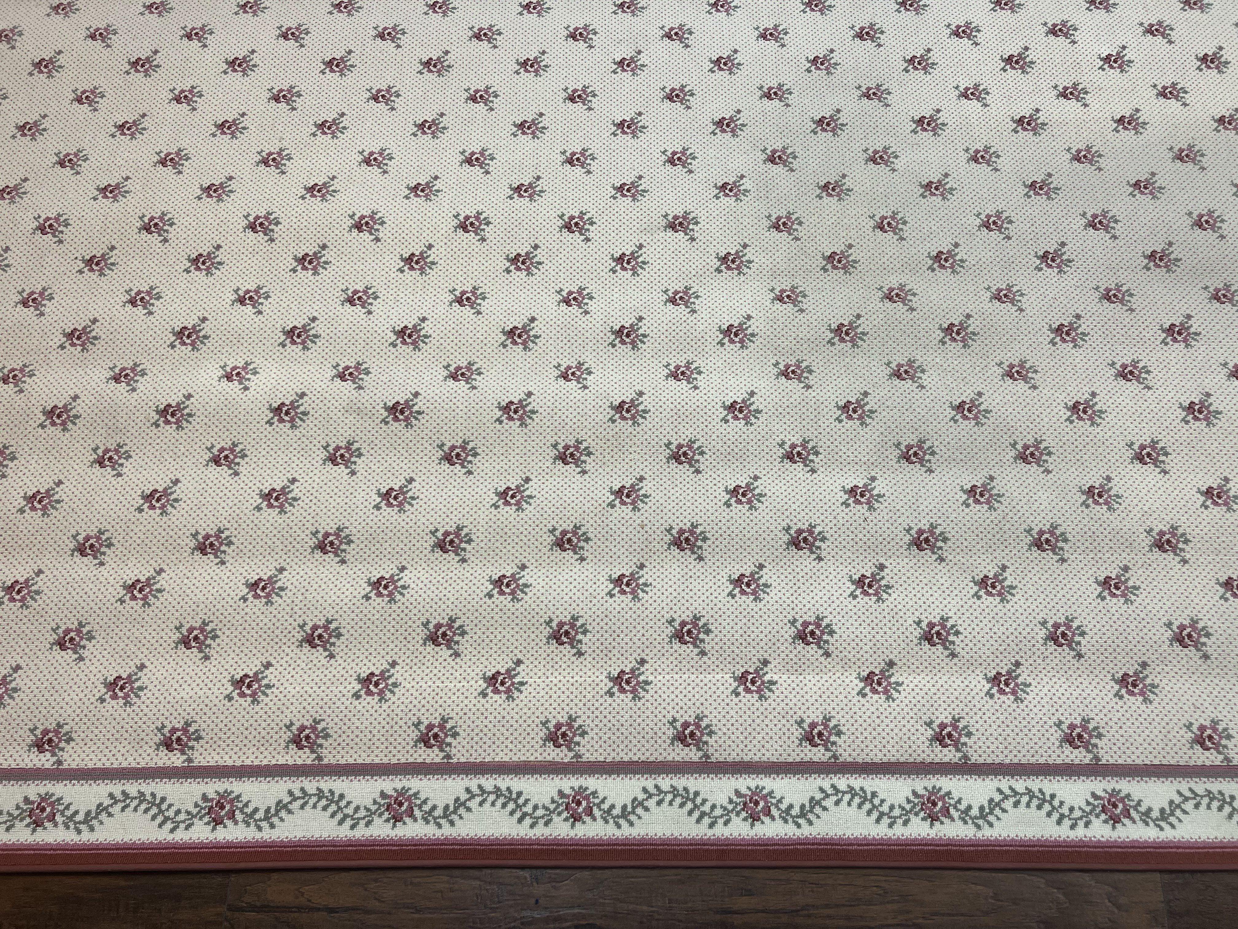 Stark Rug 12x14, Vintage Stark Carpet 12 x 14, Large Palace Size Rug, Beige, Repeated Floral Motif - Jewel Rugs