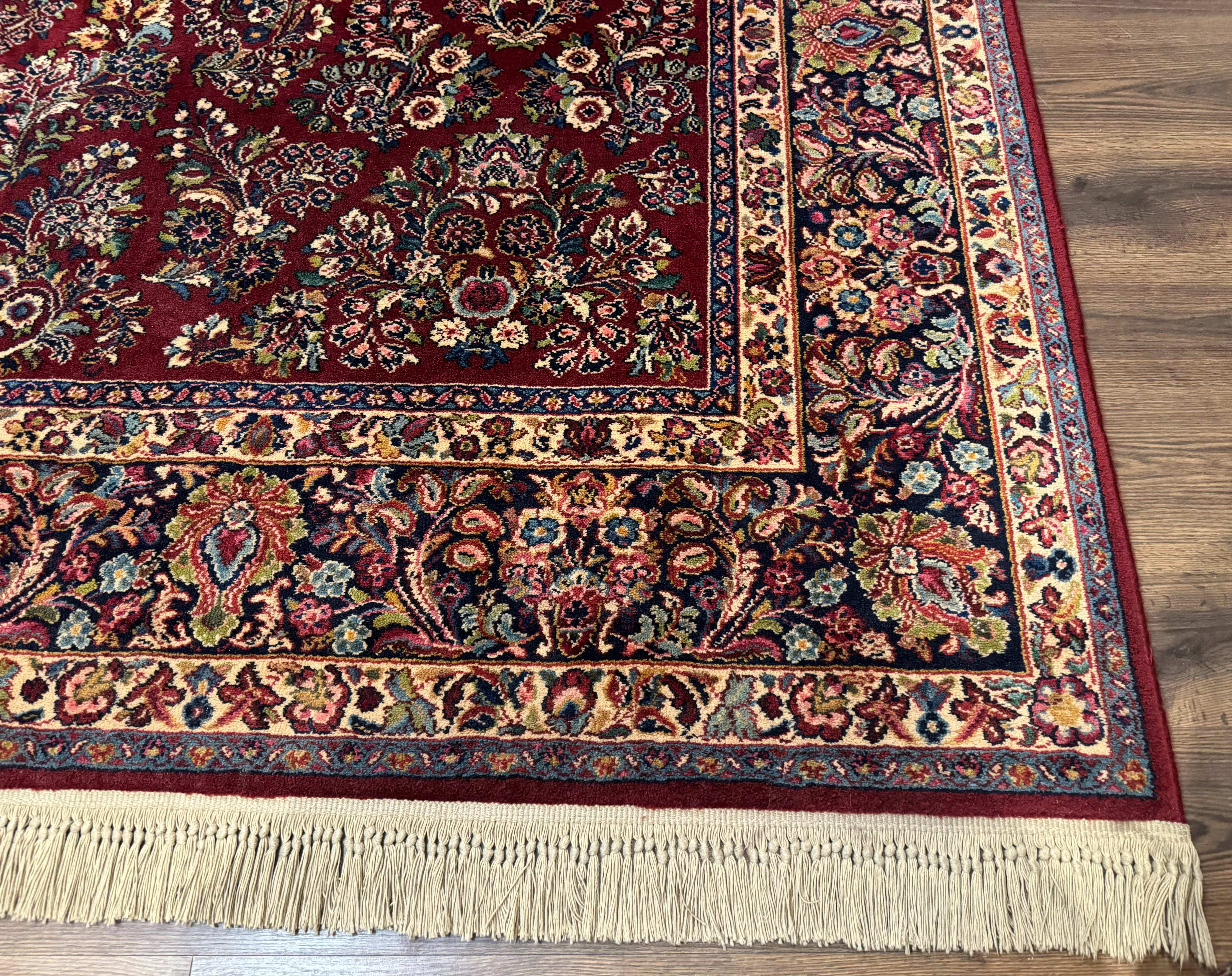 10x14 Karastan Rug Red Sarouk #785, Wool Original 700 Series - Jewel Rugs