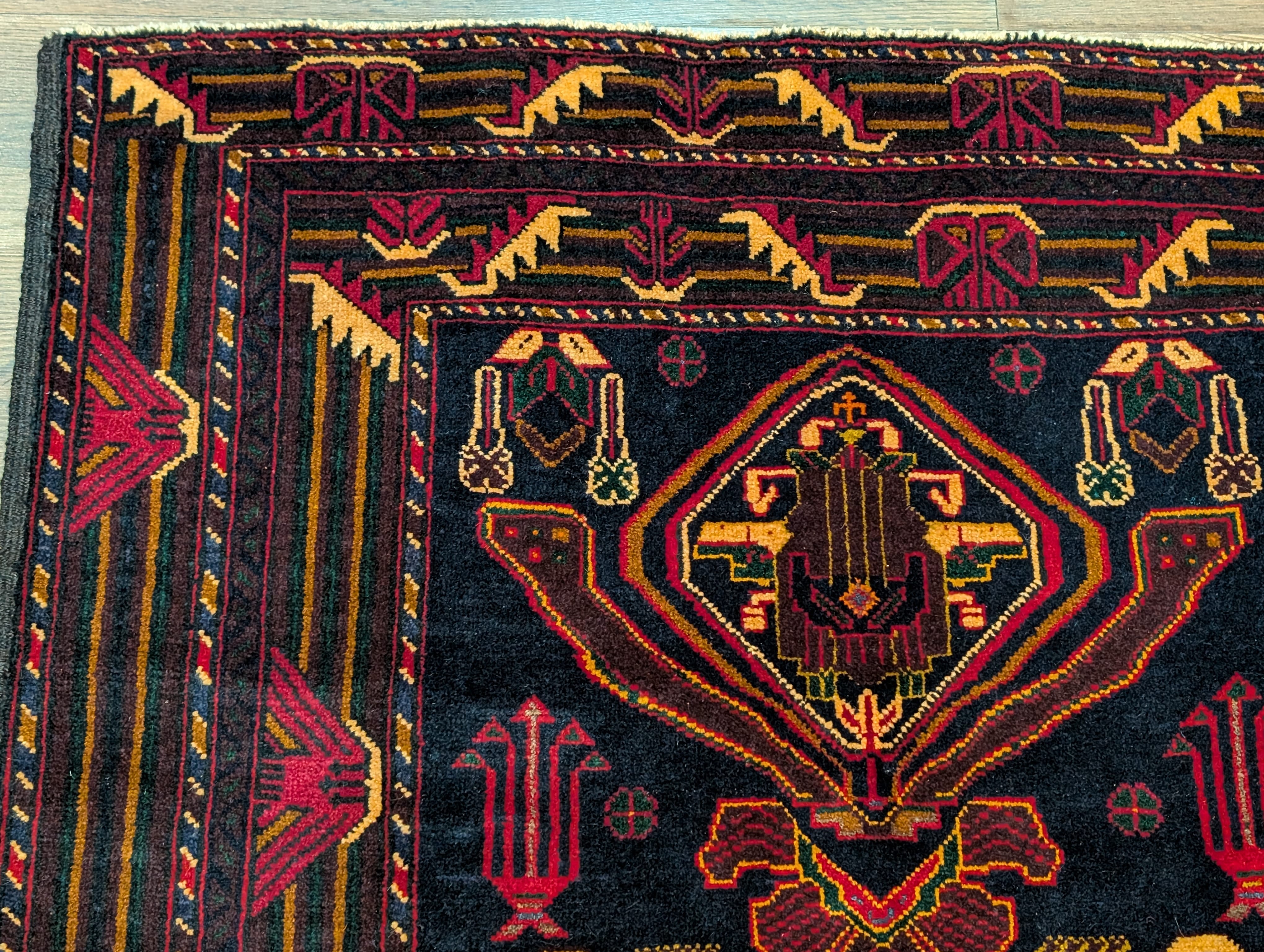 Afghan Baluch Rug 4x7, Persian Vase Design, Handmade, Wool, New - Jewel Rugs
