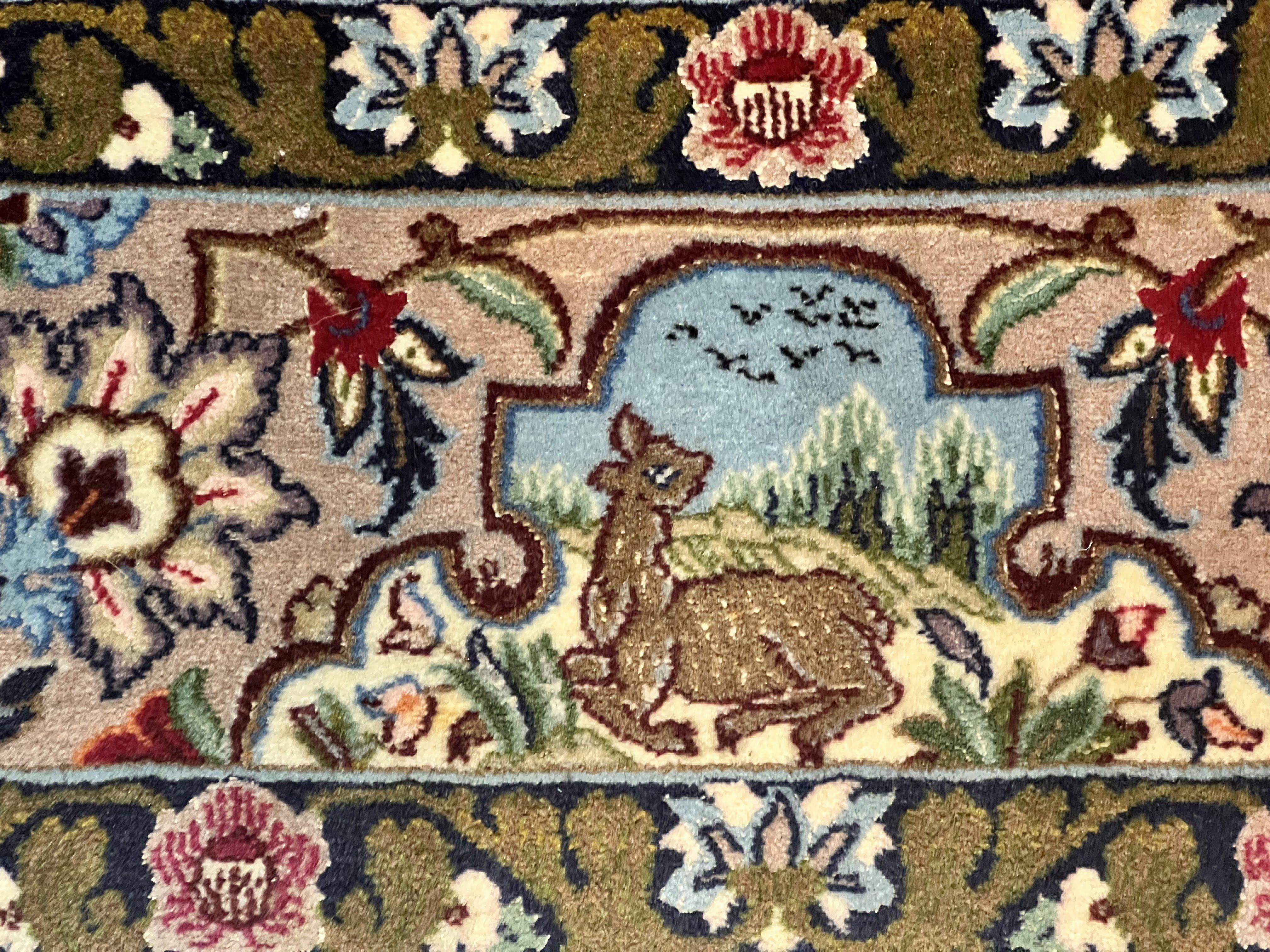 Marvelous Persian Isfahan Rug 3.7 x 5.6, Tree of Life and Animal Pictorials, Handmade Vintage Super Fine 600 KPSI, Kork Wool Silk Highlights, Rare - Jewel Rugs