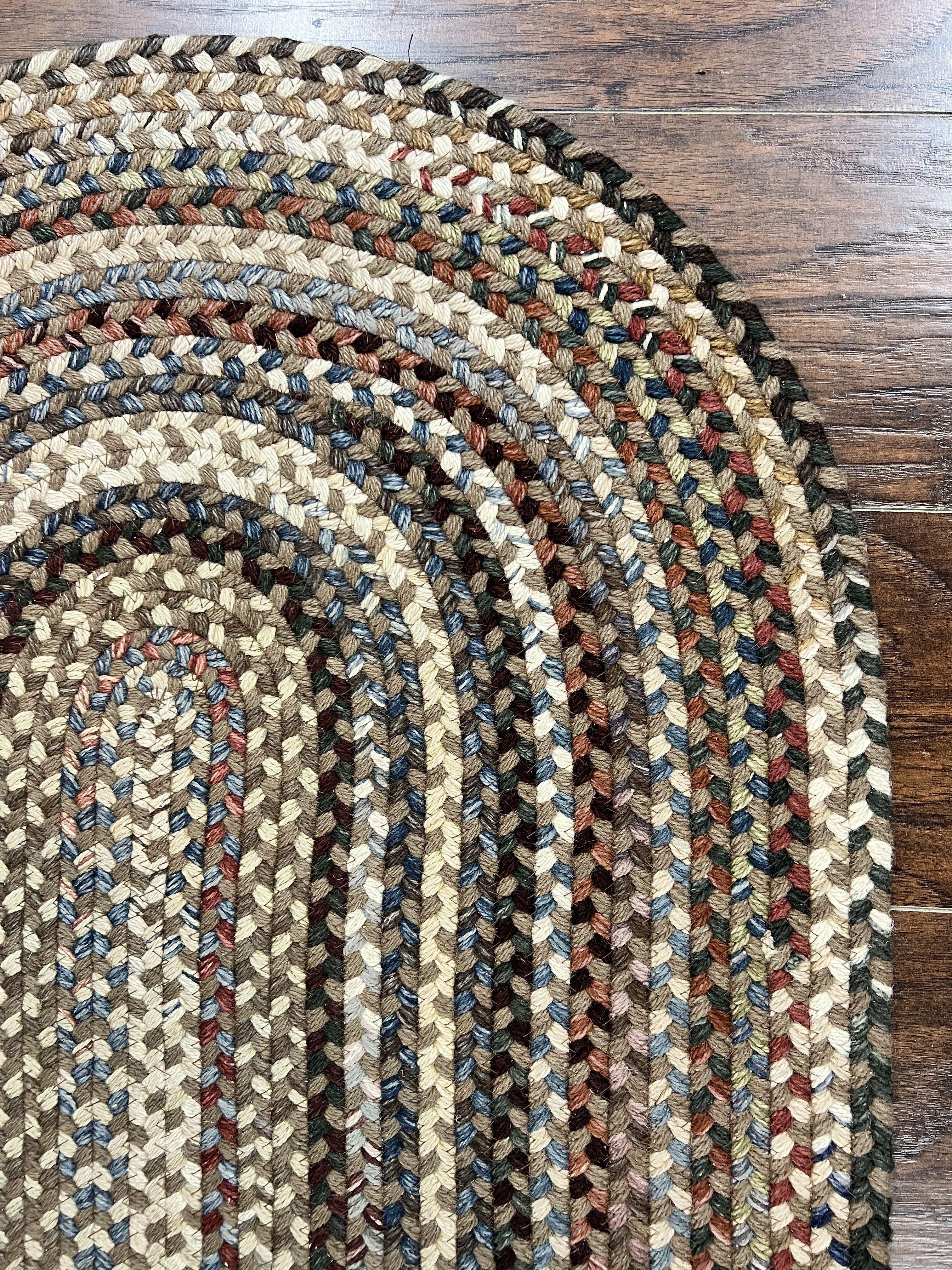 Oval Braided Rug 2x4, Multicolor Oval Rug, Hand Woven, Vintage Wool Handmade Braided Rug, Small American Braided Rug - Jewel Rugs