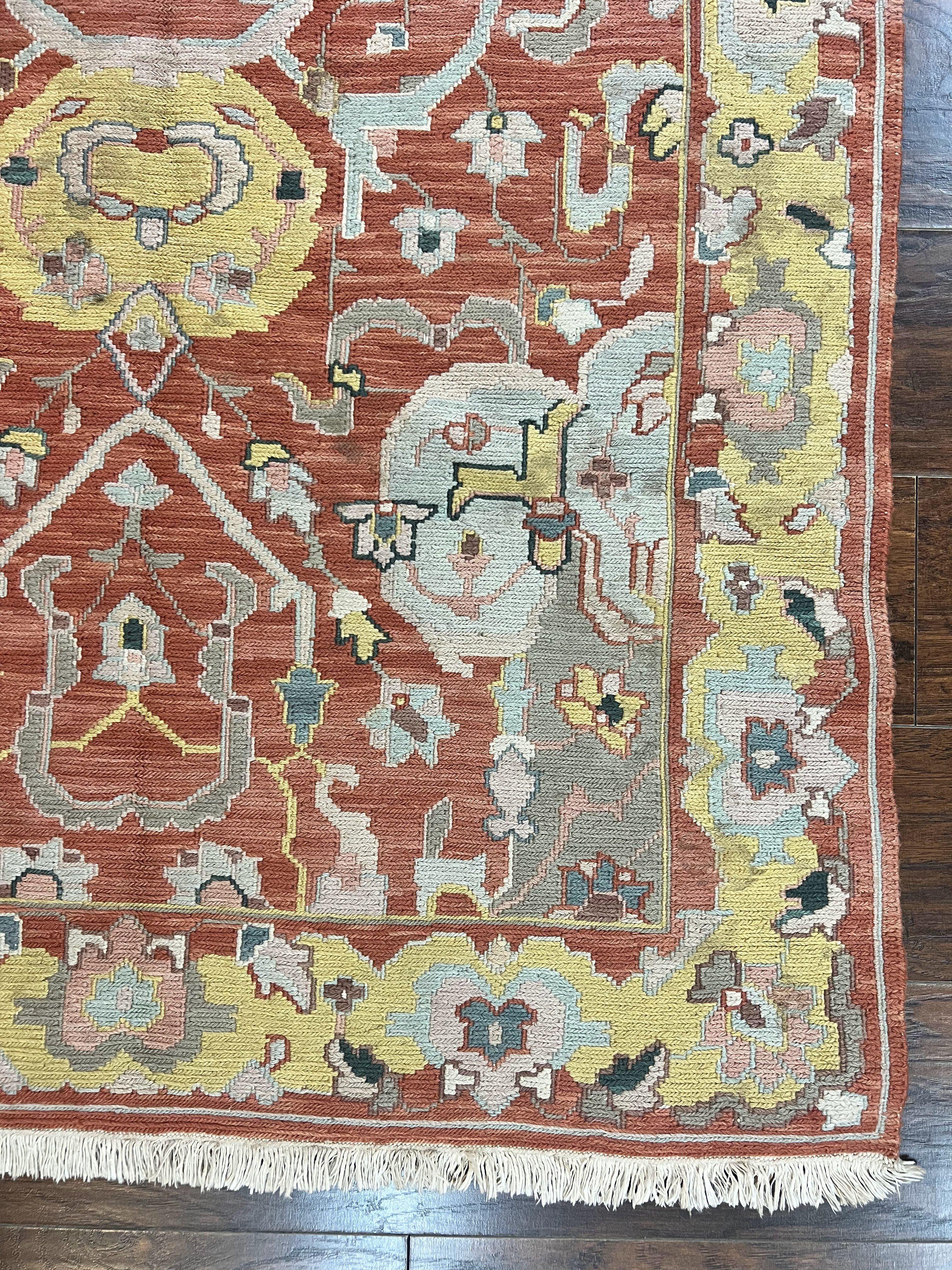 Turkish Flatweave Kilim Rug 4x6, Geometric Wool Handmade Carpet, Vintage - Jewel Rugs