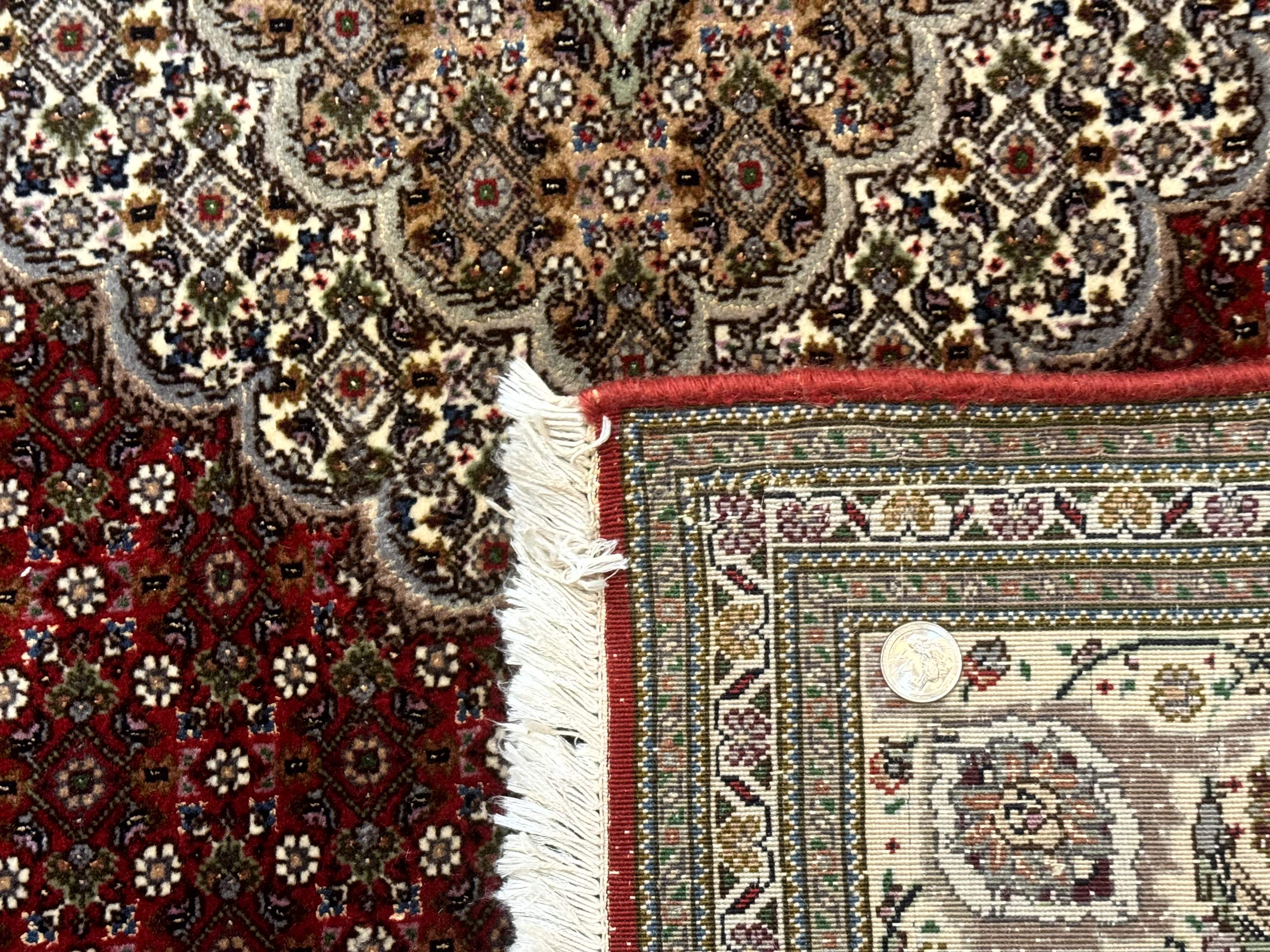 Persian Rug 5x7, Very Fine 330 KPSI, Red and Ivory, Herati Mahi Pattern, Wool & Silk - Jewel Rugs