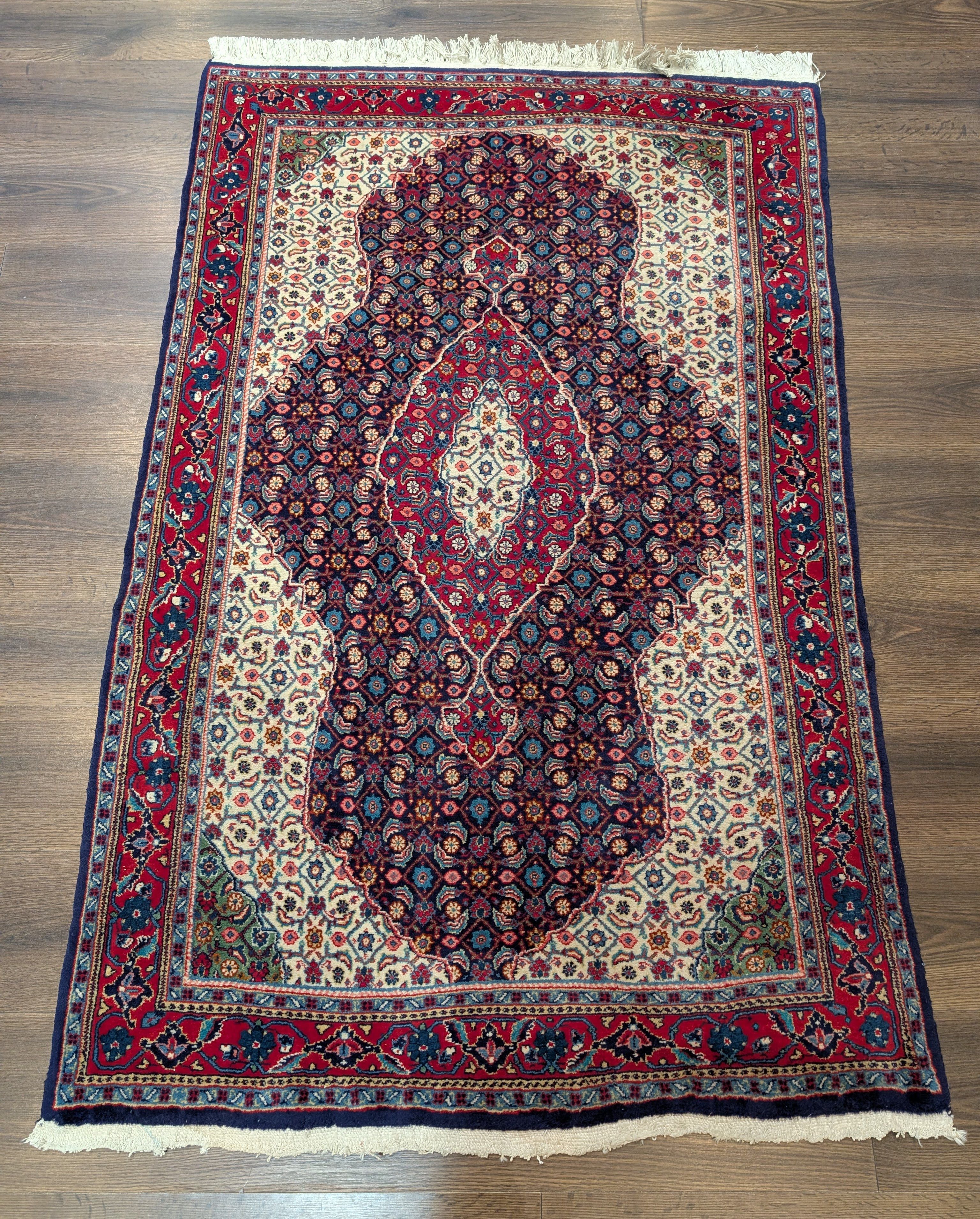 Persian Bidjar Rug 3.6 x 5.5, Navy Blue, Fine 210 KPSI, Hand Knotted - Jewel Rugs